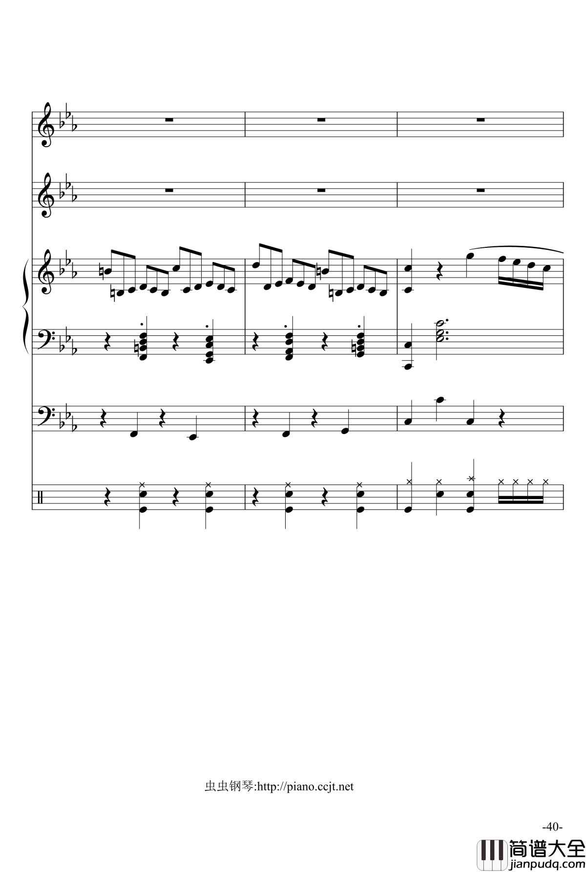 悲怆奏鸣曲钢琴谱_加小乐队_贝多芬_beethoven