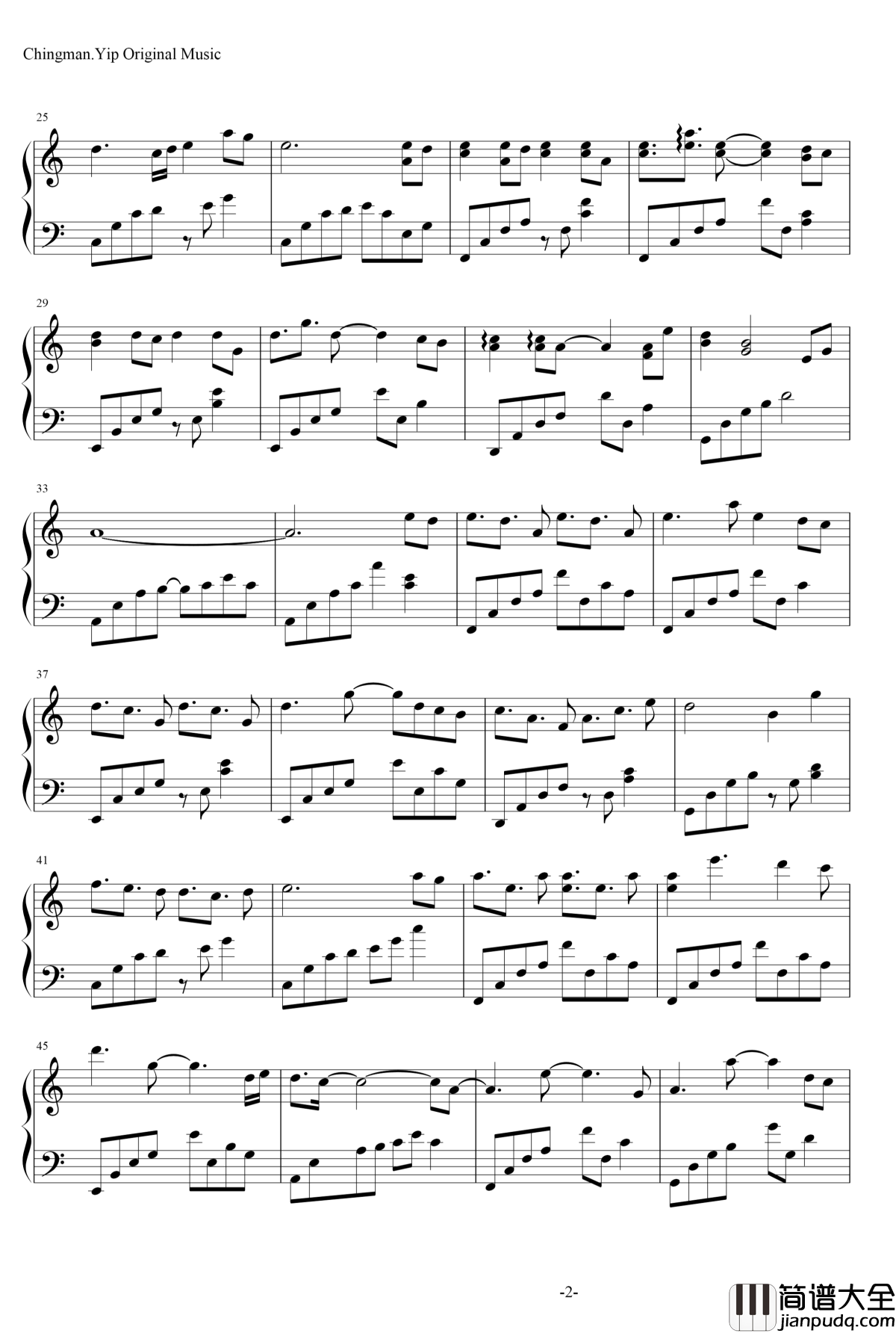 花之舞钢琴谱_Yip_Chingman