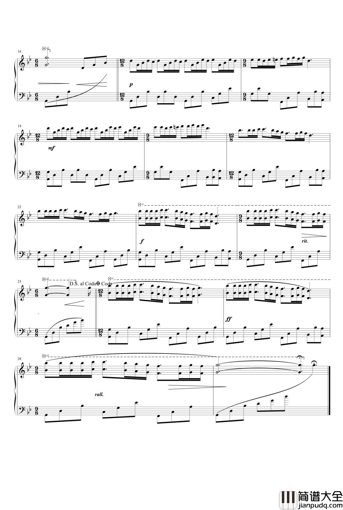 梦中的婚礼钢琴谱_金龙鱼优化版_克莱德曼