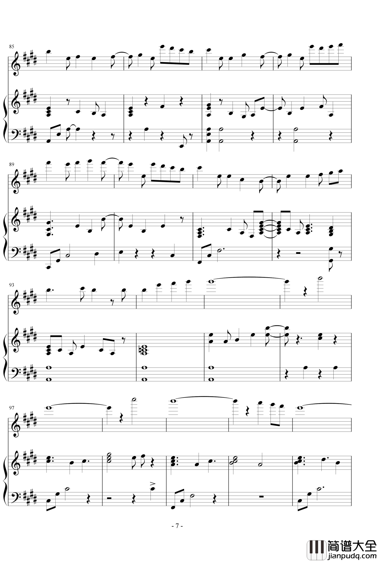 Tell_your_world钢琴谱_初音ミク_初音未来_伴奏谱