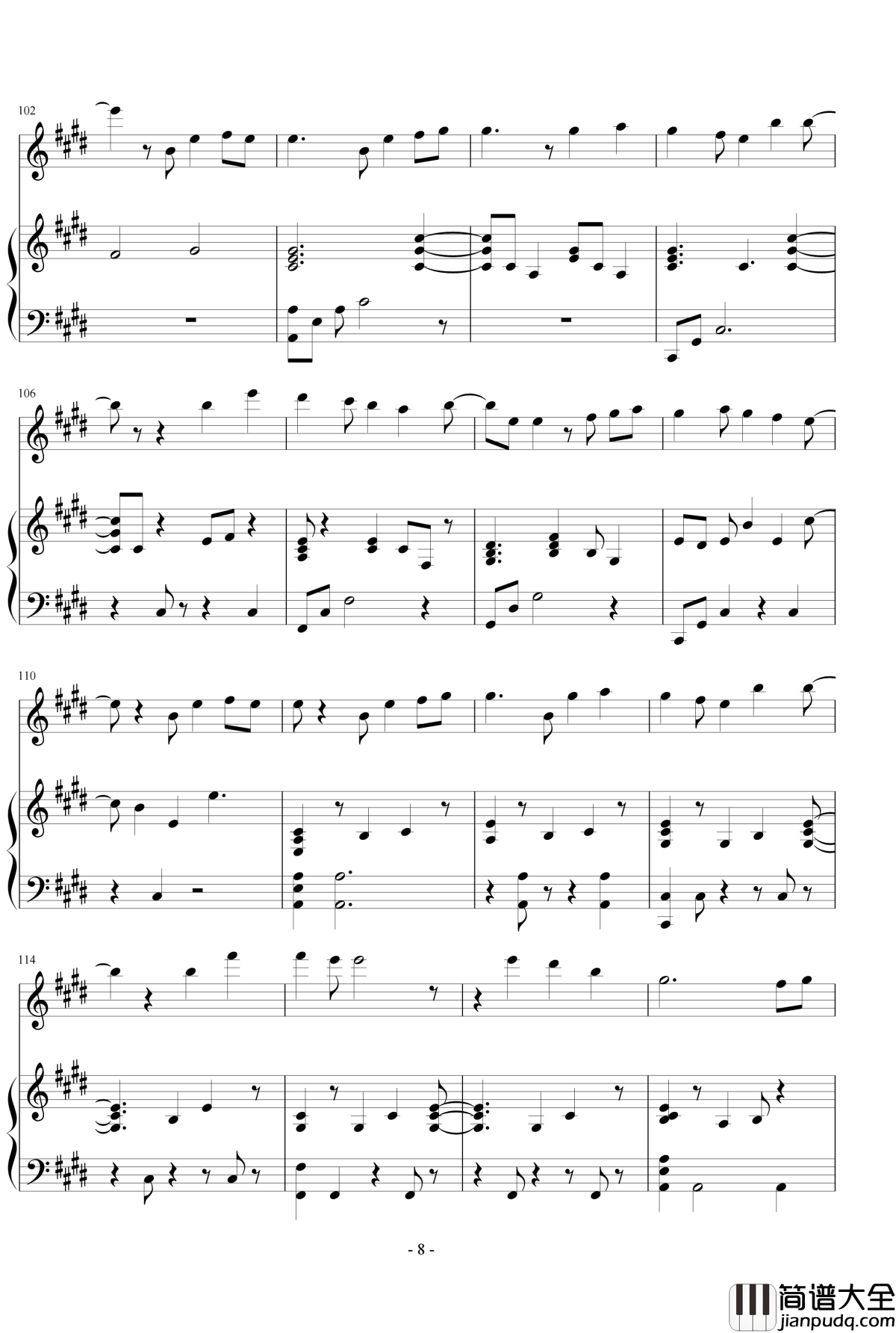 Tell_your_world钢琴谱_初音ミク_初音未来_伴奏谱