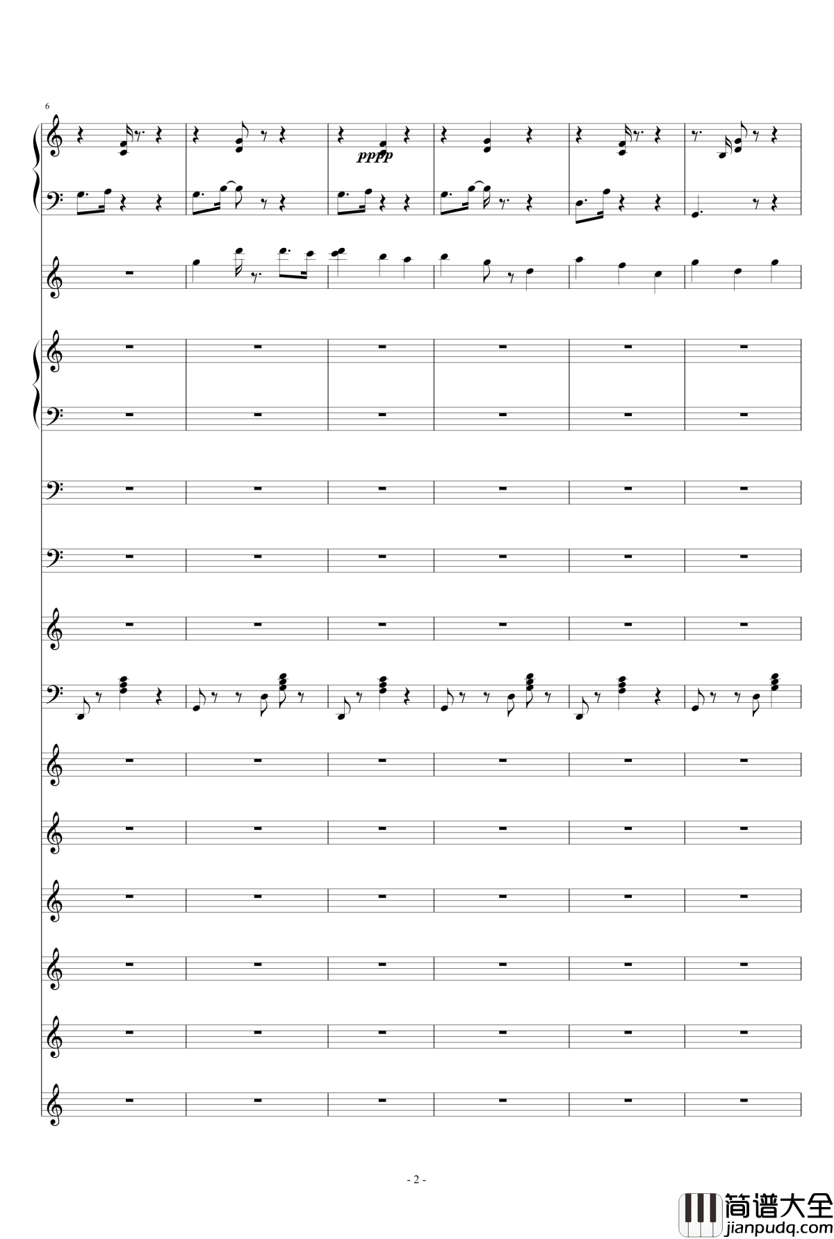 港口BGM钢琴谱_柯兰史