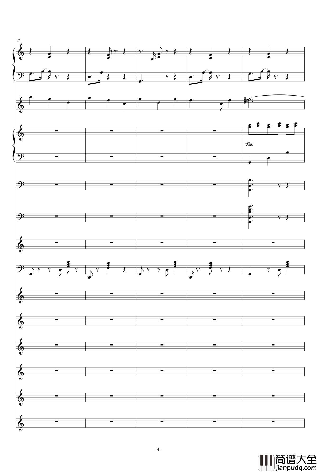 港口BGM钢琴谱_柯兰史