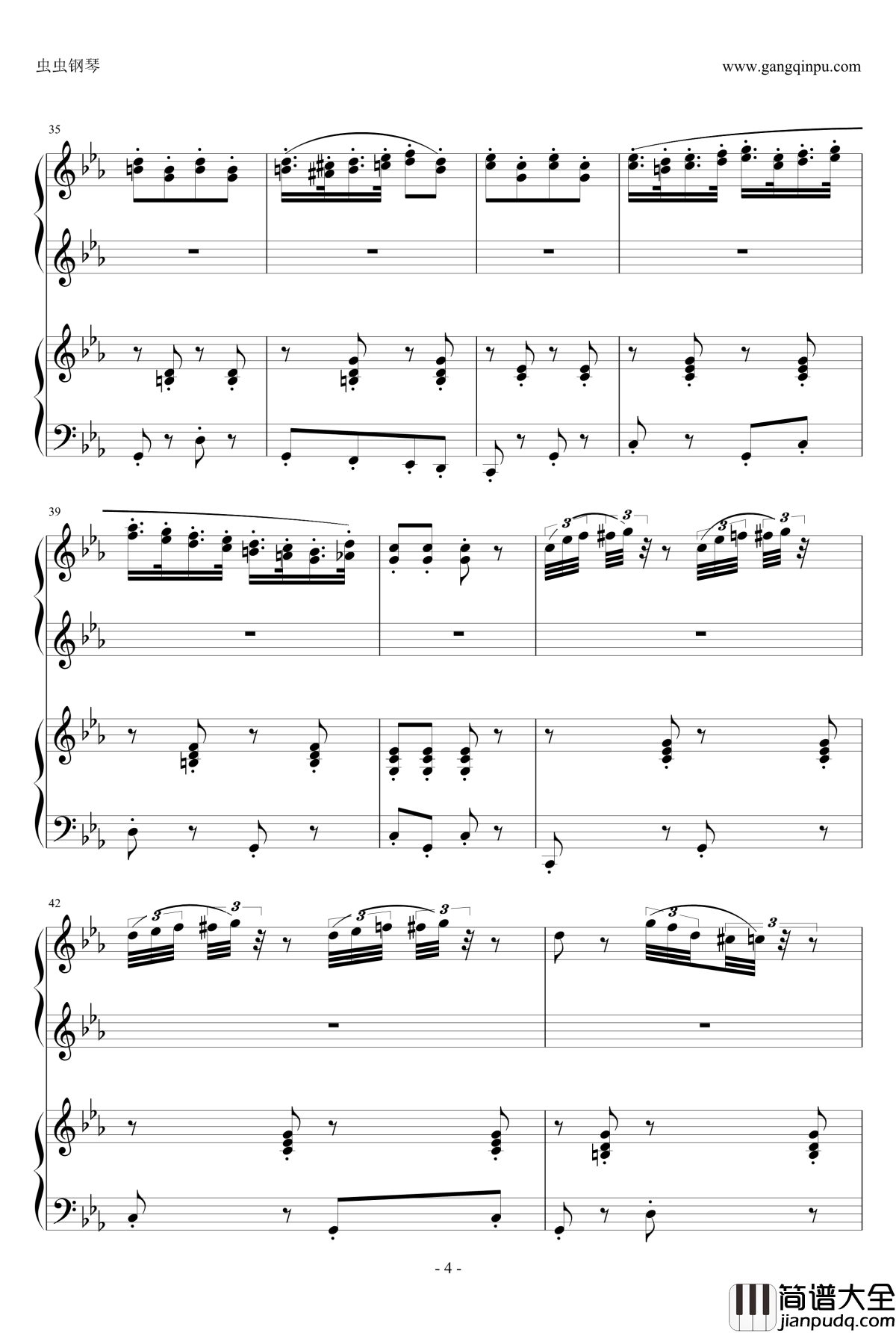 卡农兔子舞钢琴谱_融合精编_DrHope