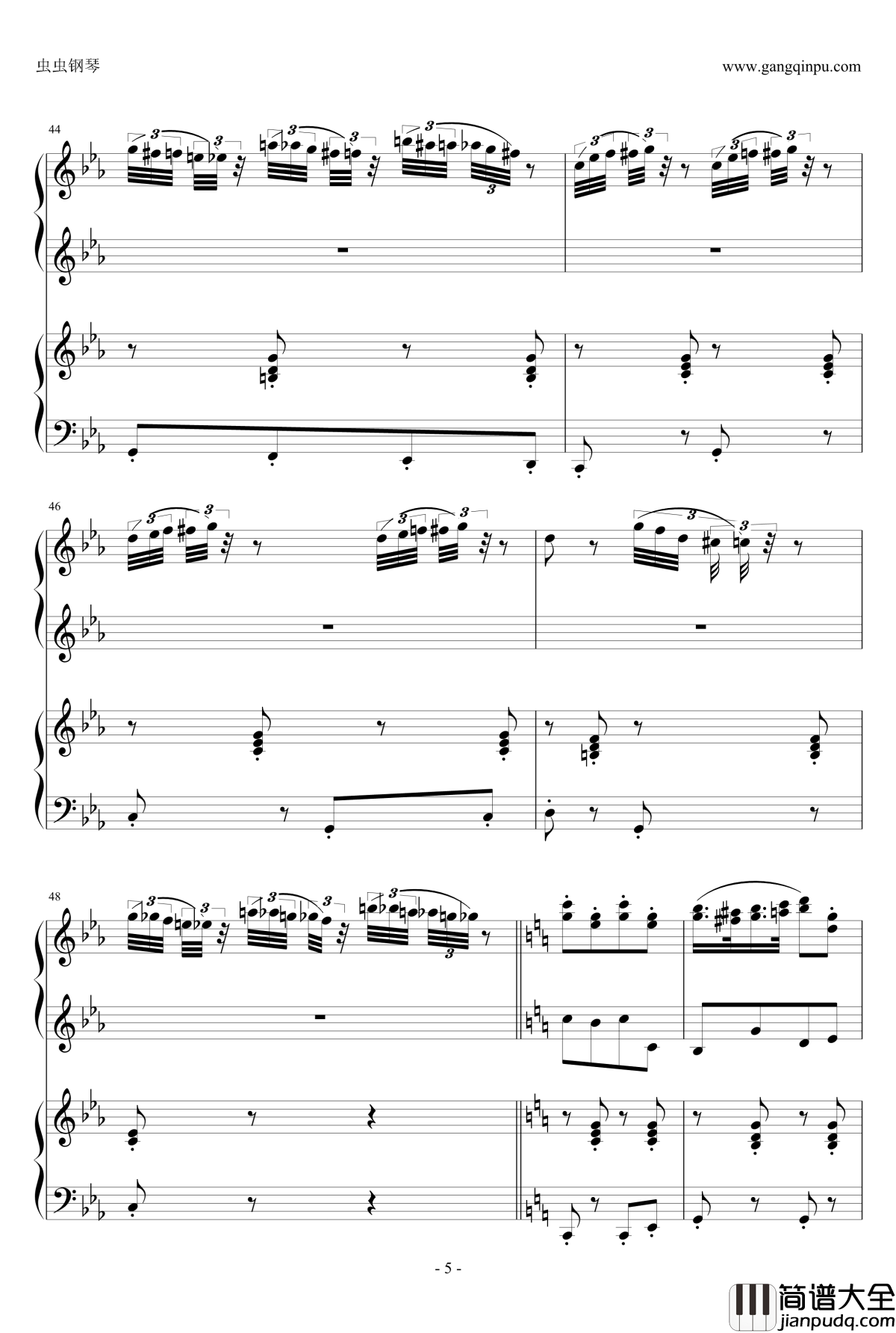 卡农兔子舞钢琴谱_融合精编_DrHope