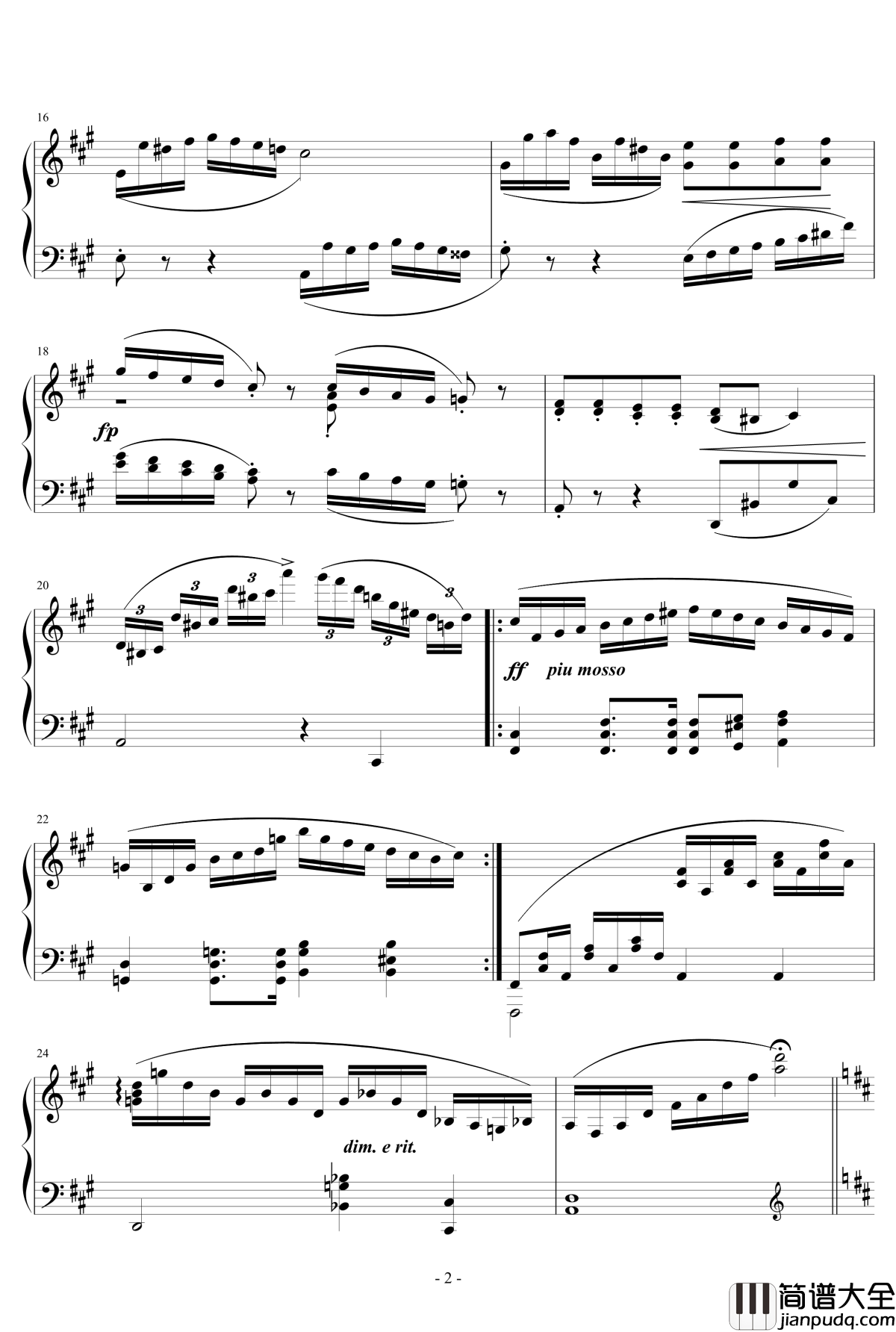 随想曲3钢琴谱_天籁传声