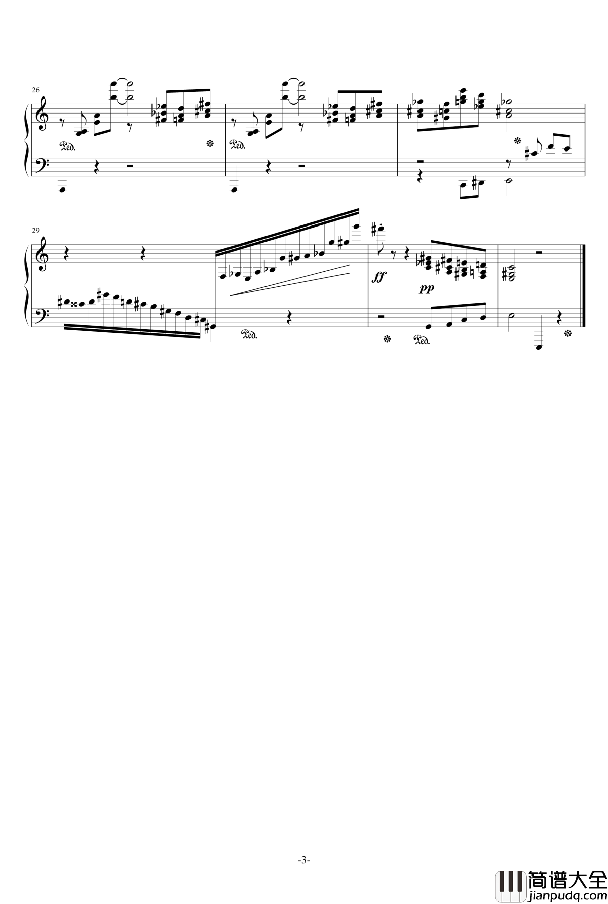 冥想钢琴谱_乐之琴