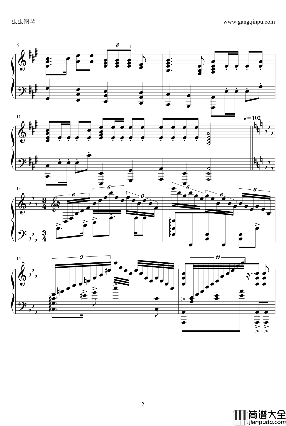 义勇军进行曲钢琴谱_红色钢琴__演奏版_李云迪