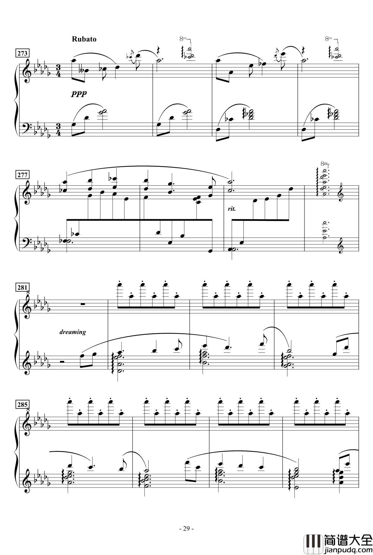 日曜日の旅立ち钢琴谱_～23年前のきおく～_雪城奥菲斯