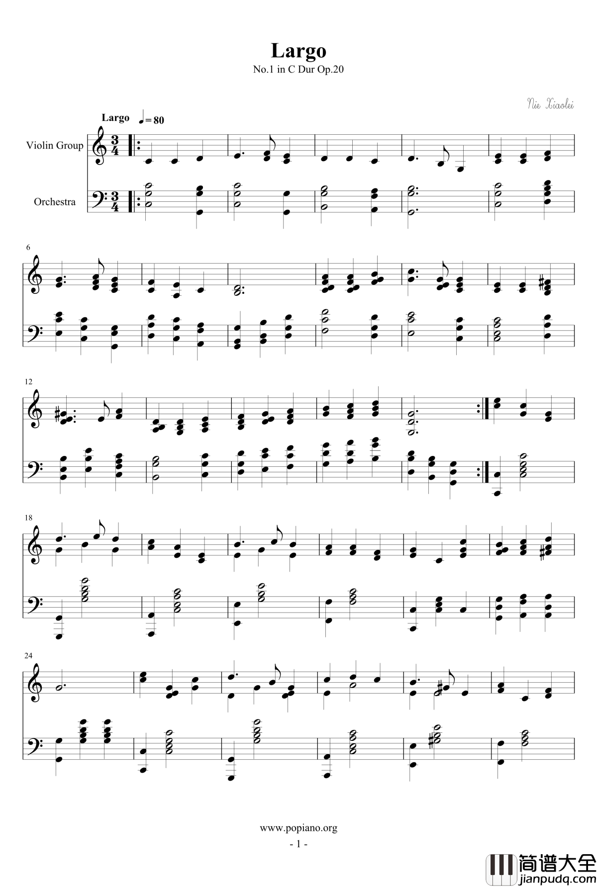 庄严的行板钢琴谱_nzh1934