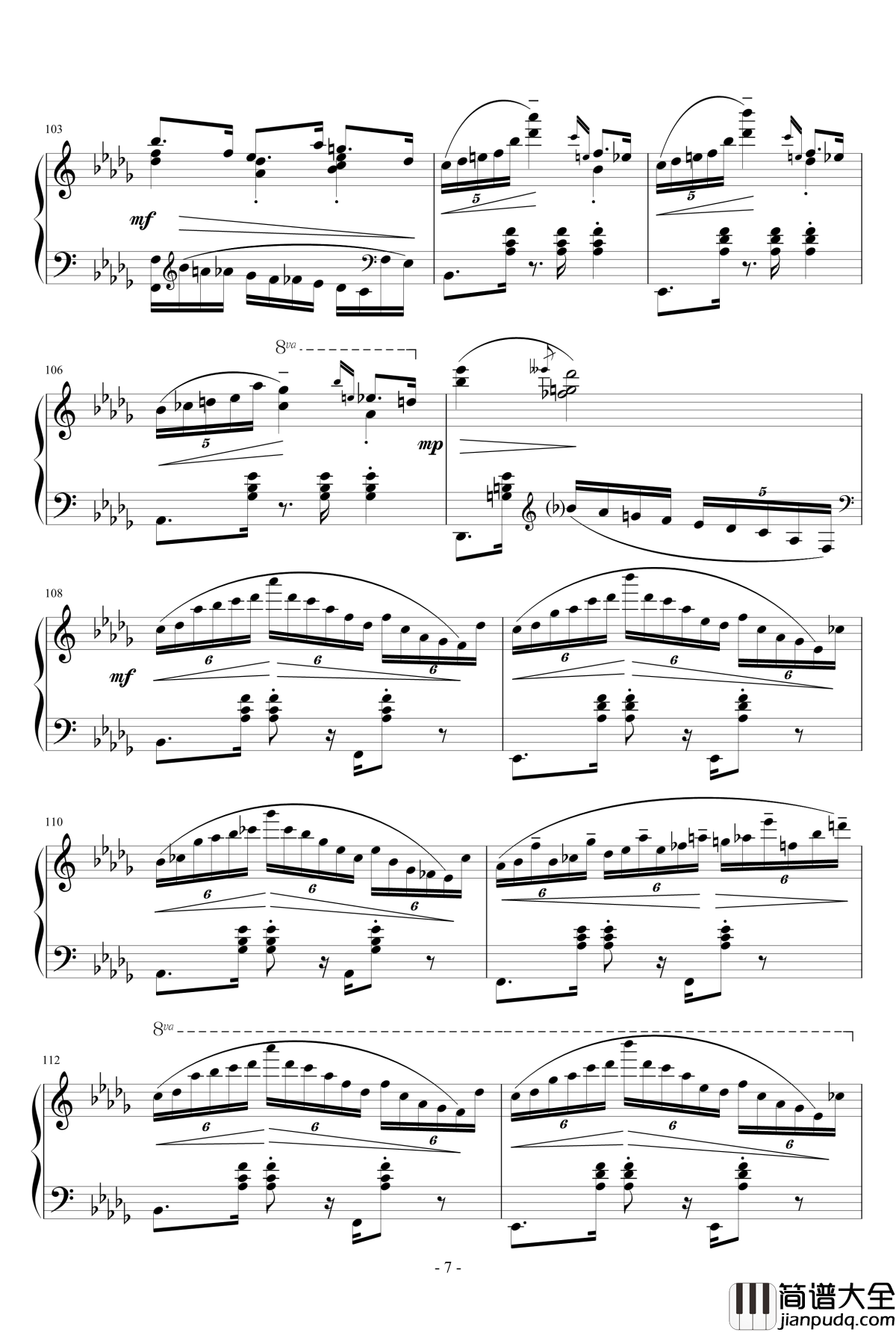 Waltz_in_B_flat_minor钢琴谱_KioooS