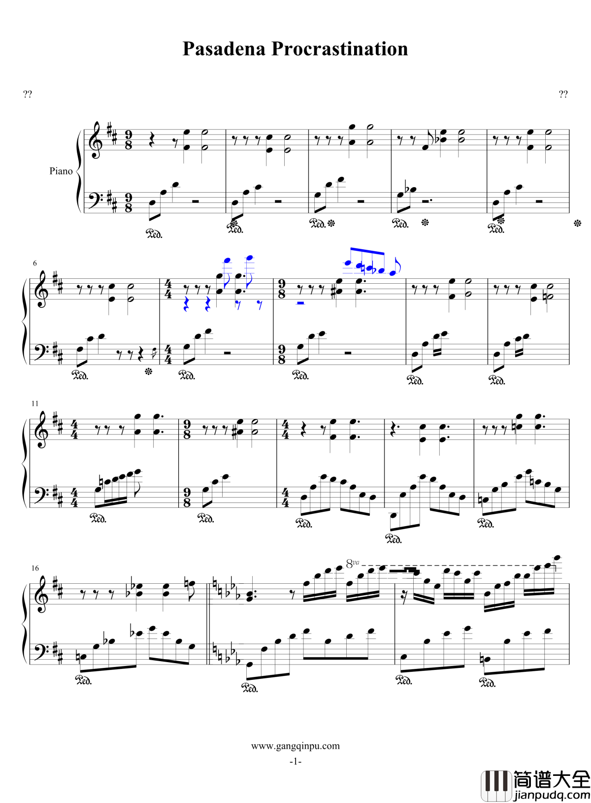 帕市结界里无尽的等待钢琴谱_Dr_Hope