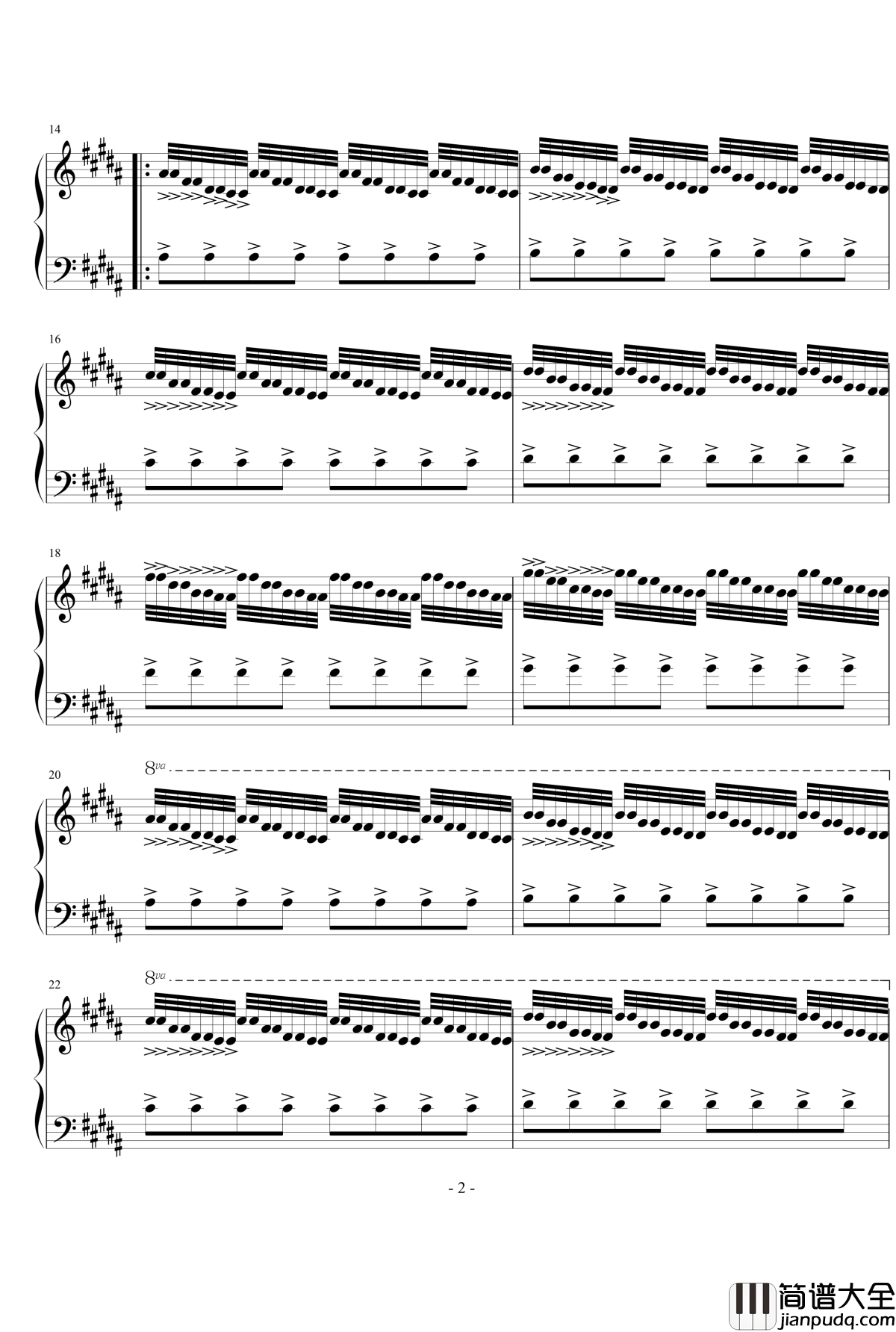 老涂普通练习曲2钢琴谱——黑键_老涂