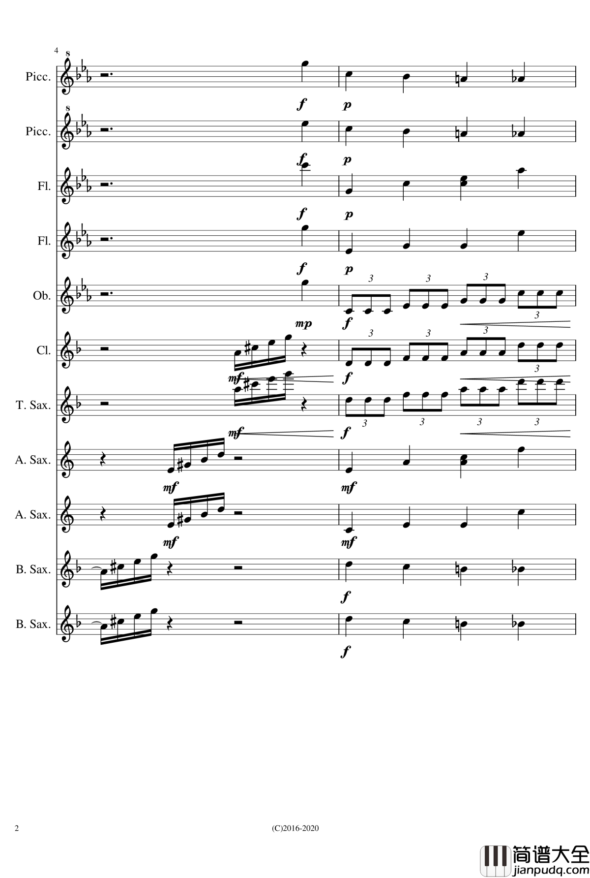 黑色星期天钢琴谱_木管合奏_NecroDavid