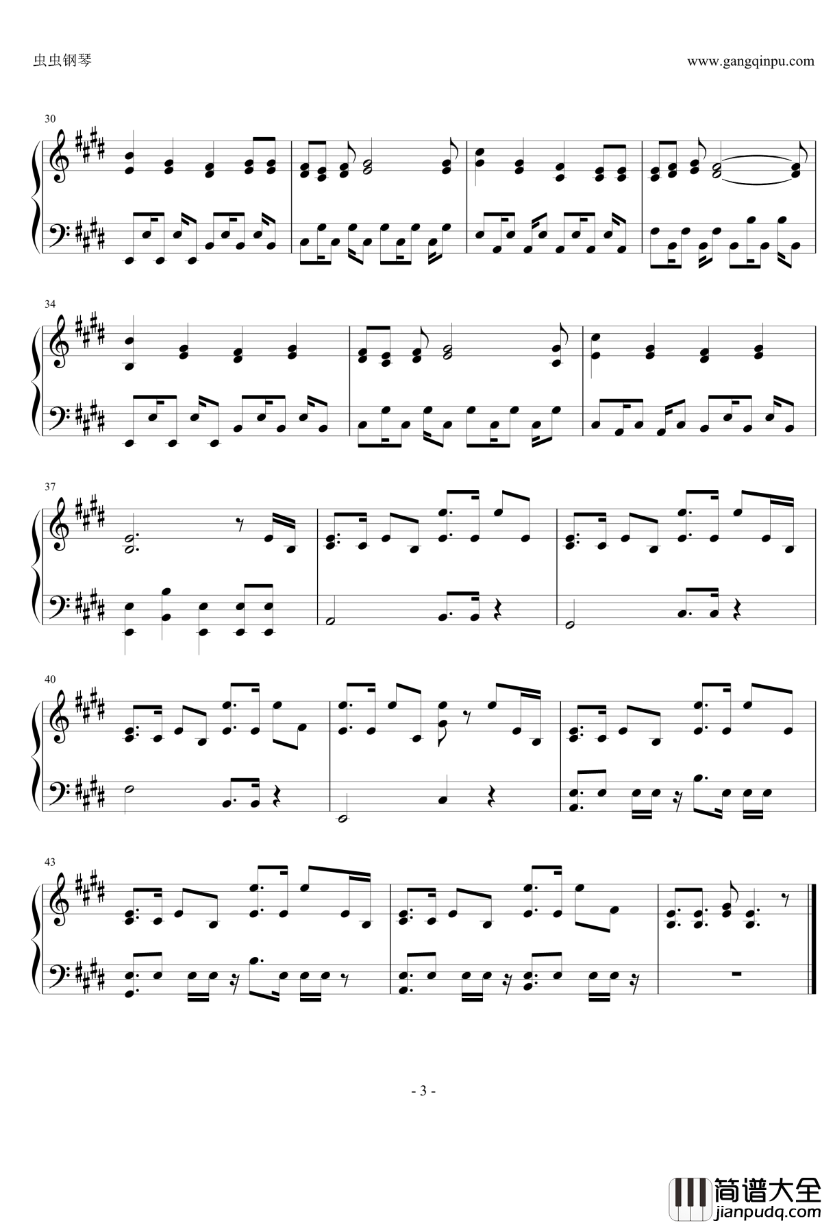 恋爱循环钢琴谱_影视