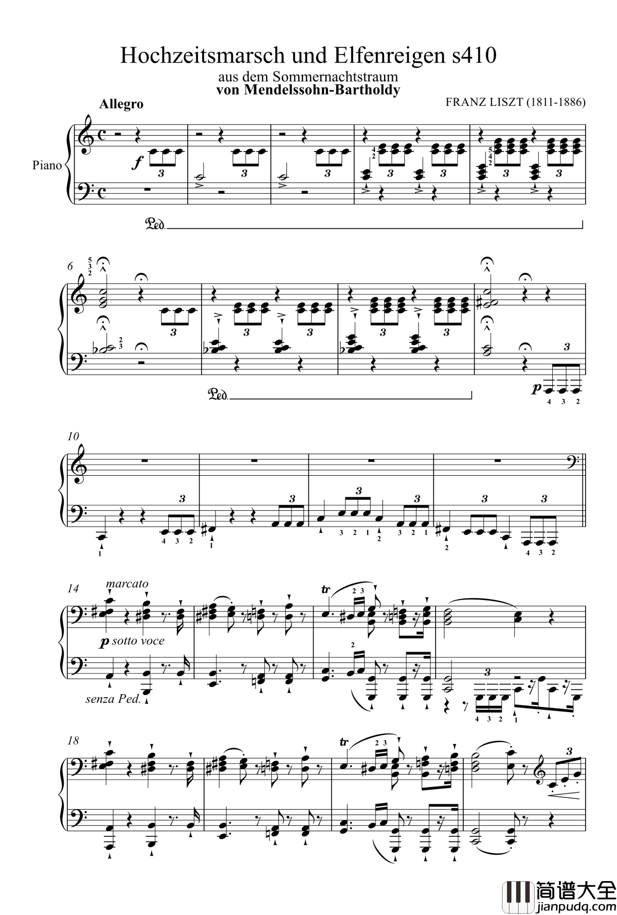 Hochzeitsmarsch_und_Elfenreigen_s410钢琴谱_婚礼进行曲_李斯特