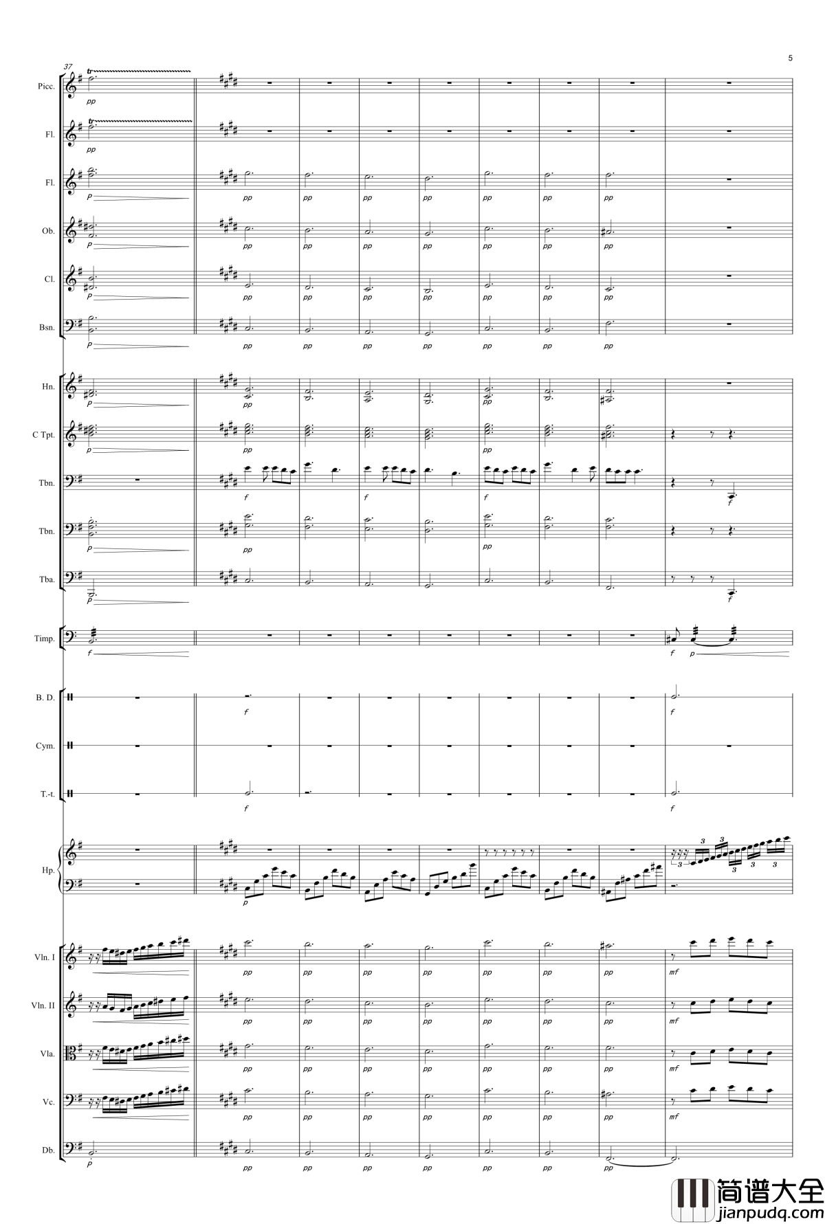 浮夸钢琴谱_陈奕迅_交响乐版