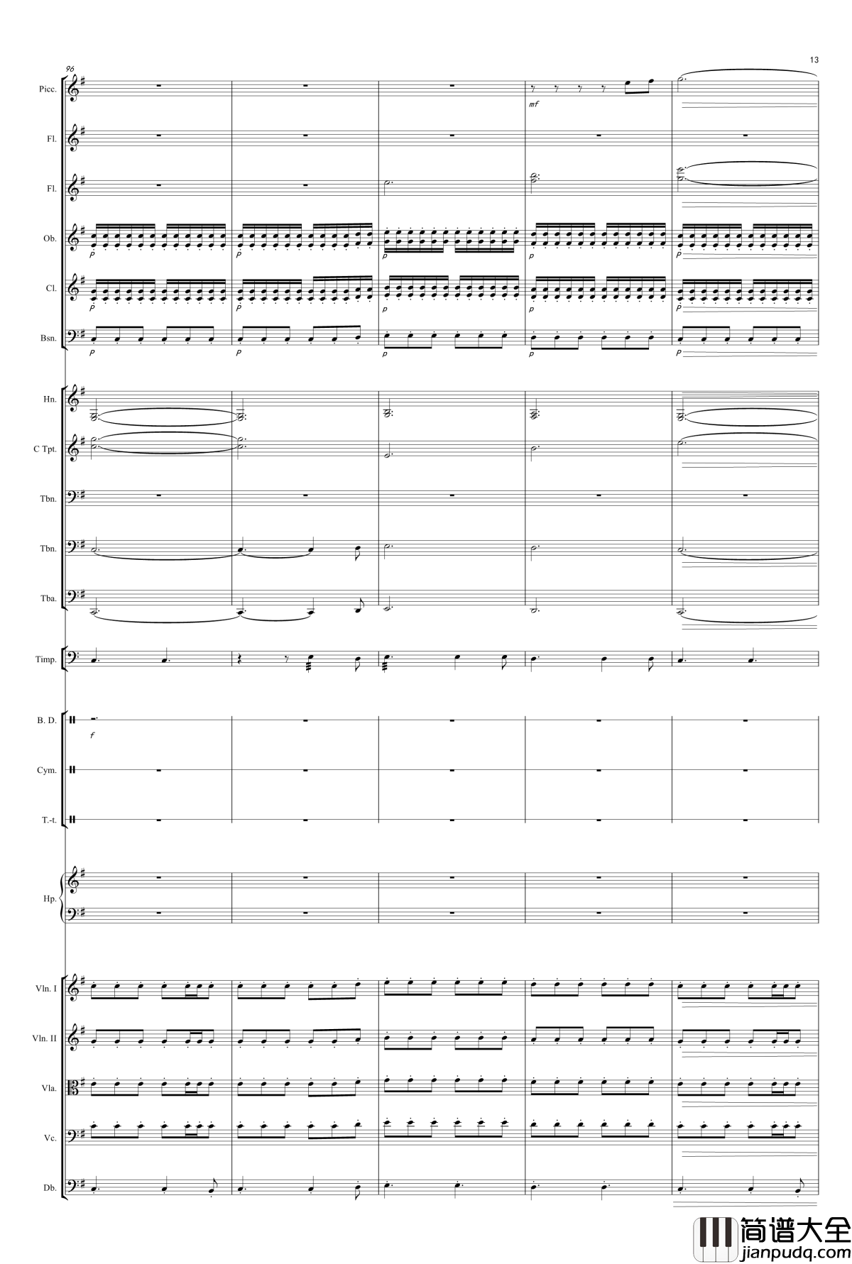 浮夸钢琴谱_陈奕迅_交响乐版