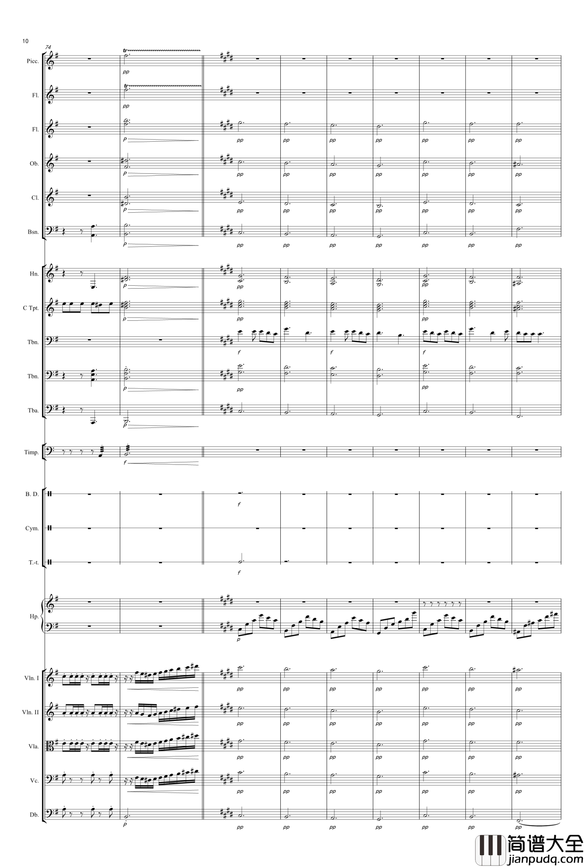 浮夸钢琴谱_陈奕迅_交响乐版