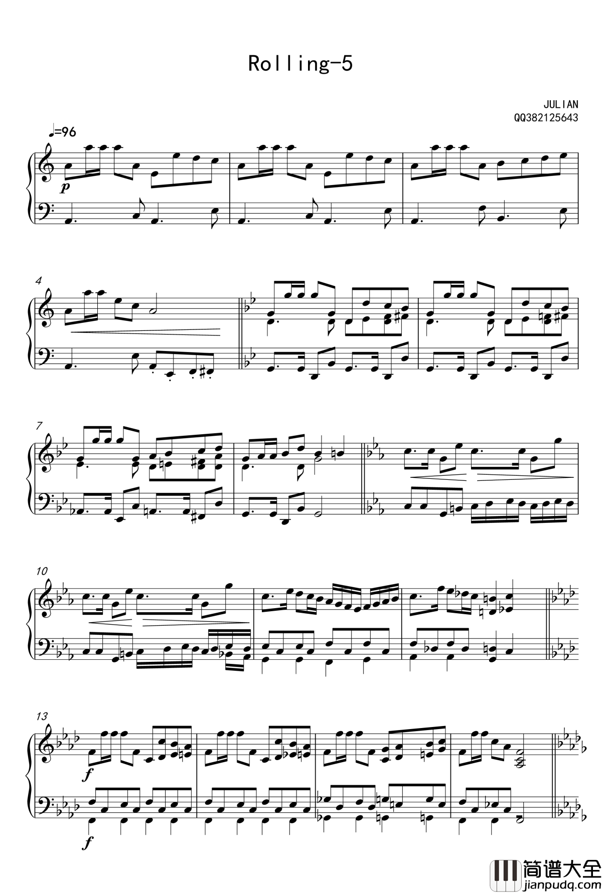 Rolling_5钢琴谱_a394413368