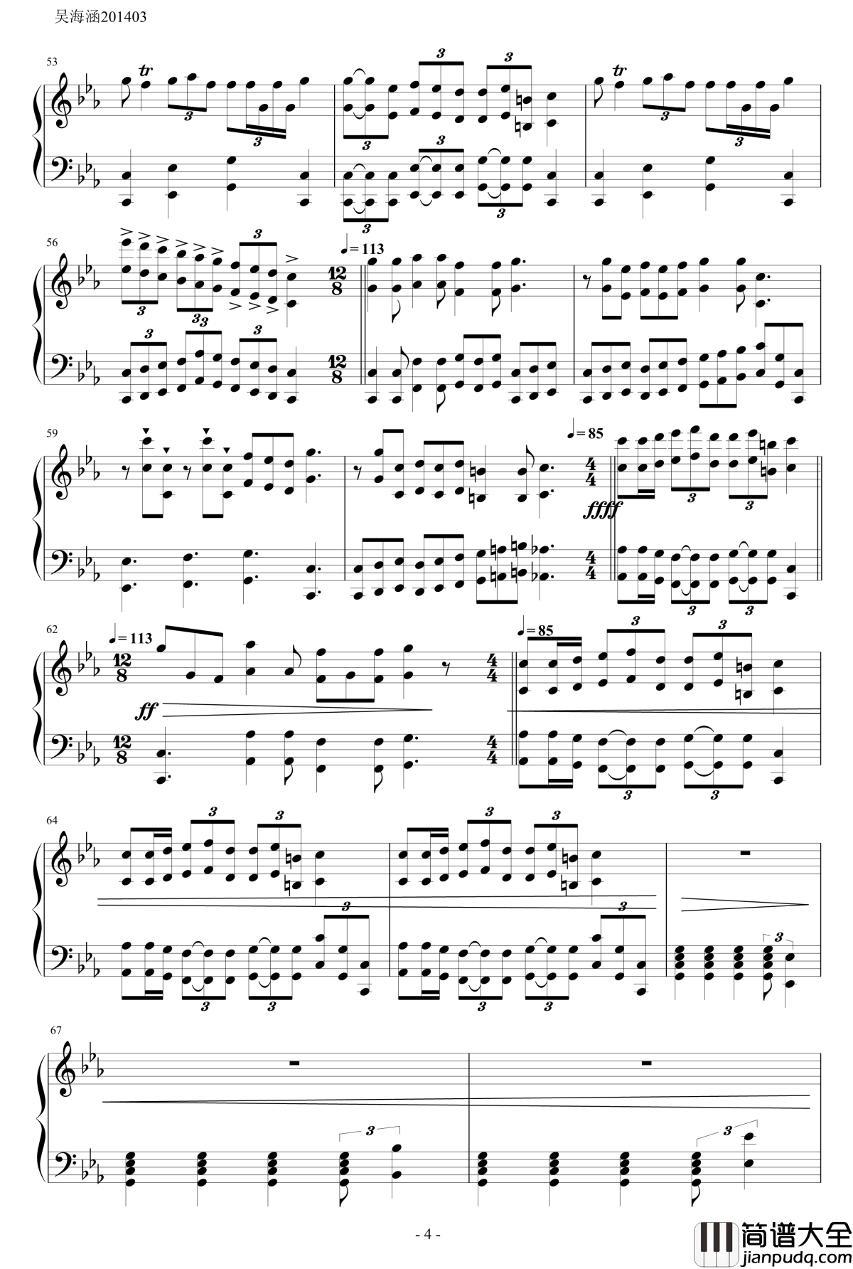 午夜小步舞曲钢琴谱_Midnight_Menuette_马克西姆maksim&amp;赫吉克_Tonci_Huljic