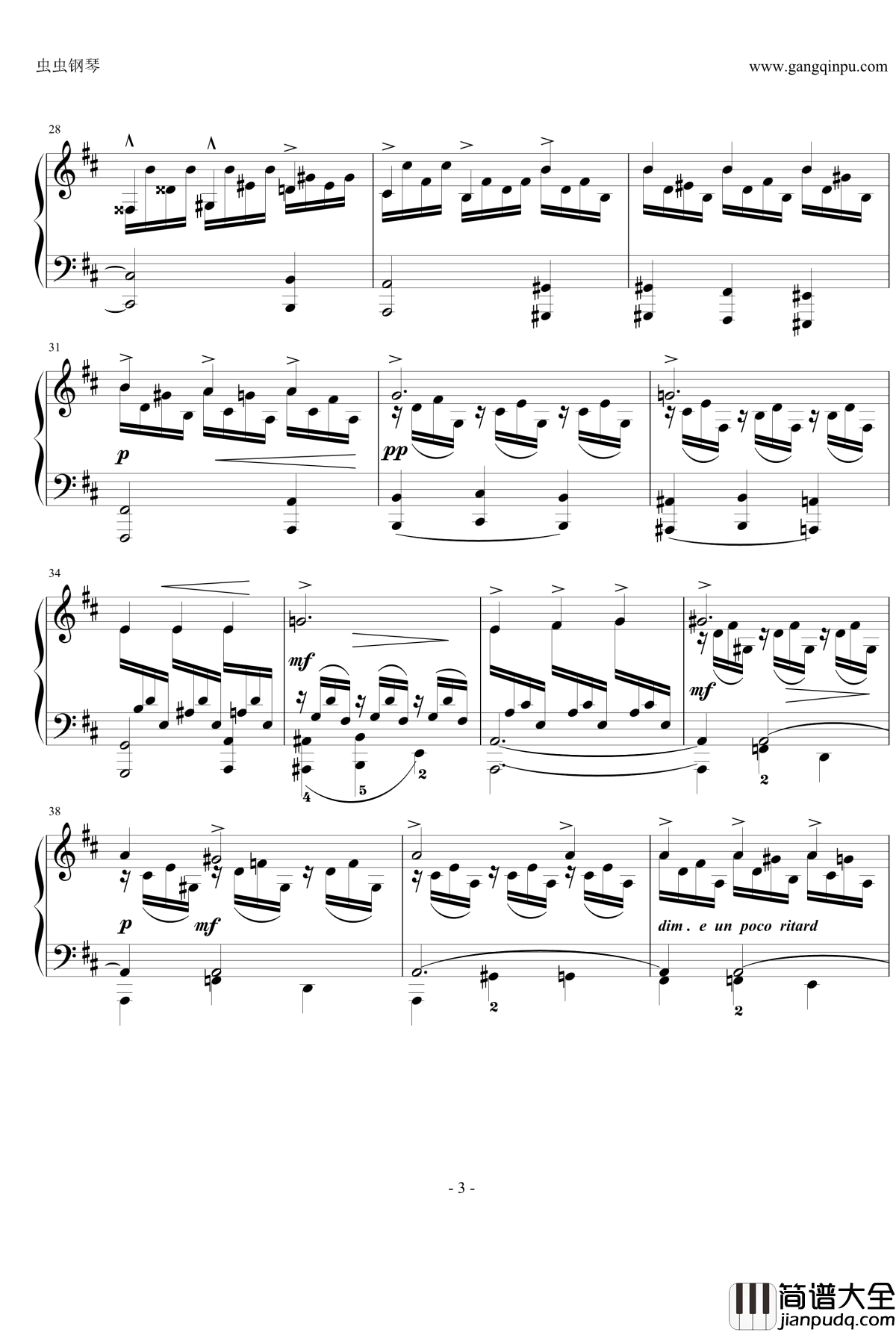 Four_Pieces钢琴谱Op.1__No.1_格里格