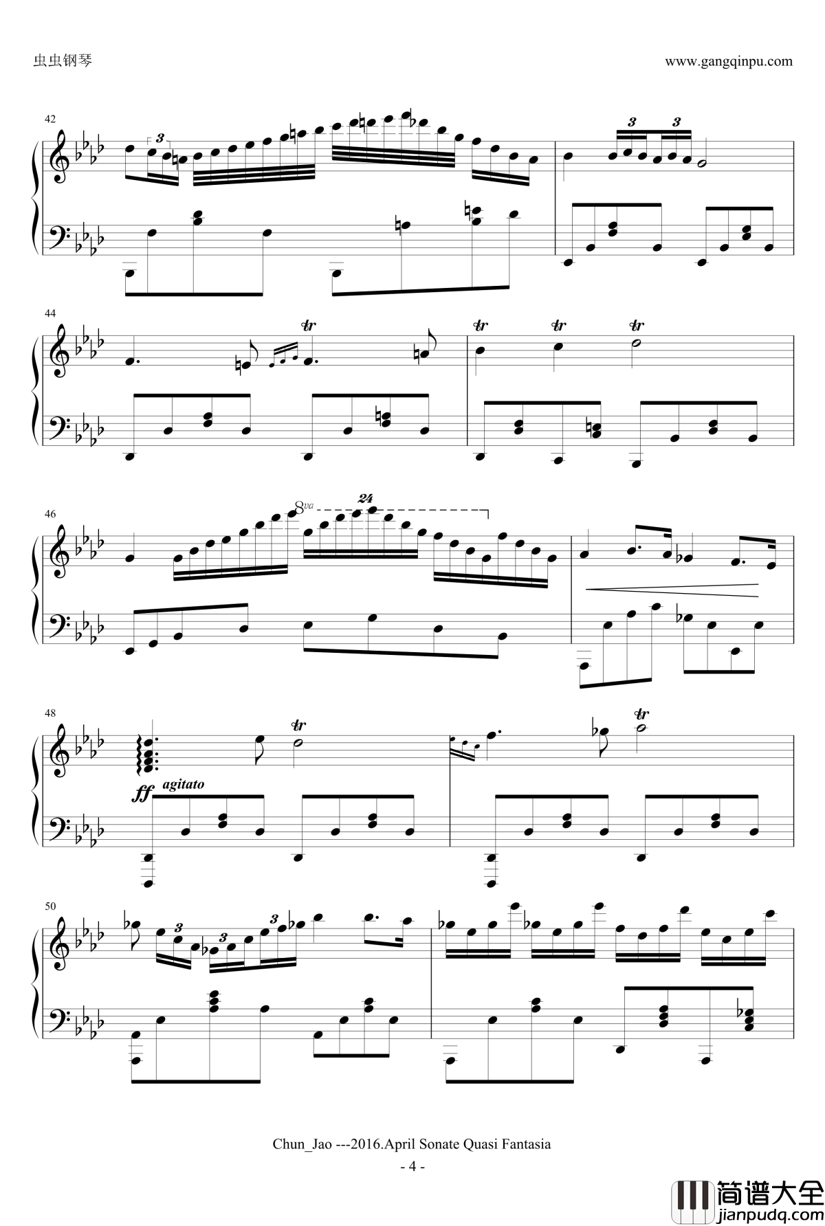 浪漫曲钢琴谱_sm30405