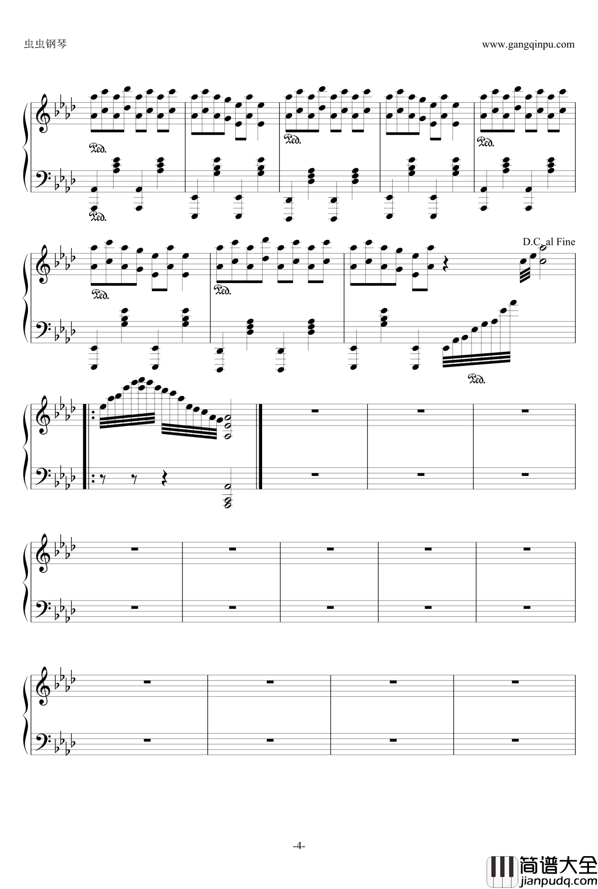 忘我钢琴谱_lose_myself_王力宏