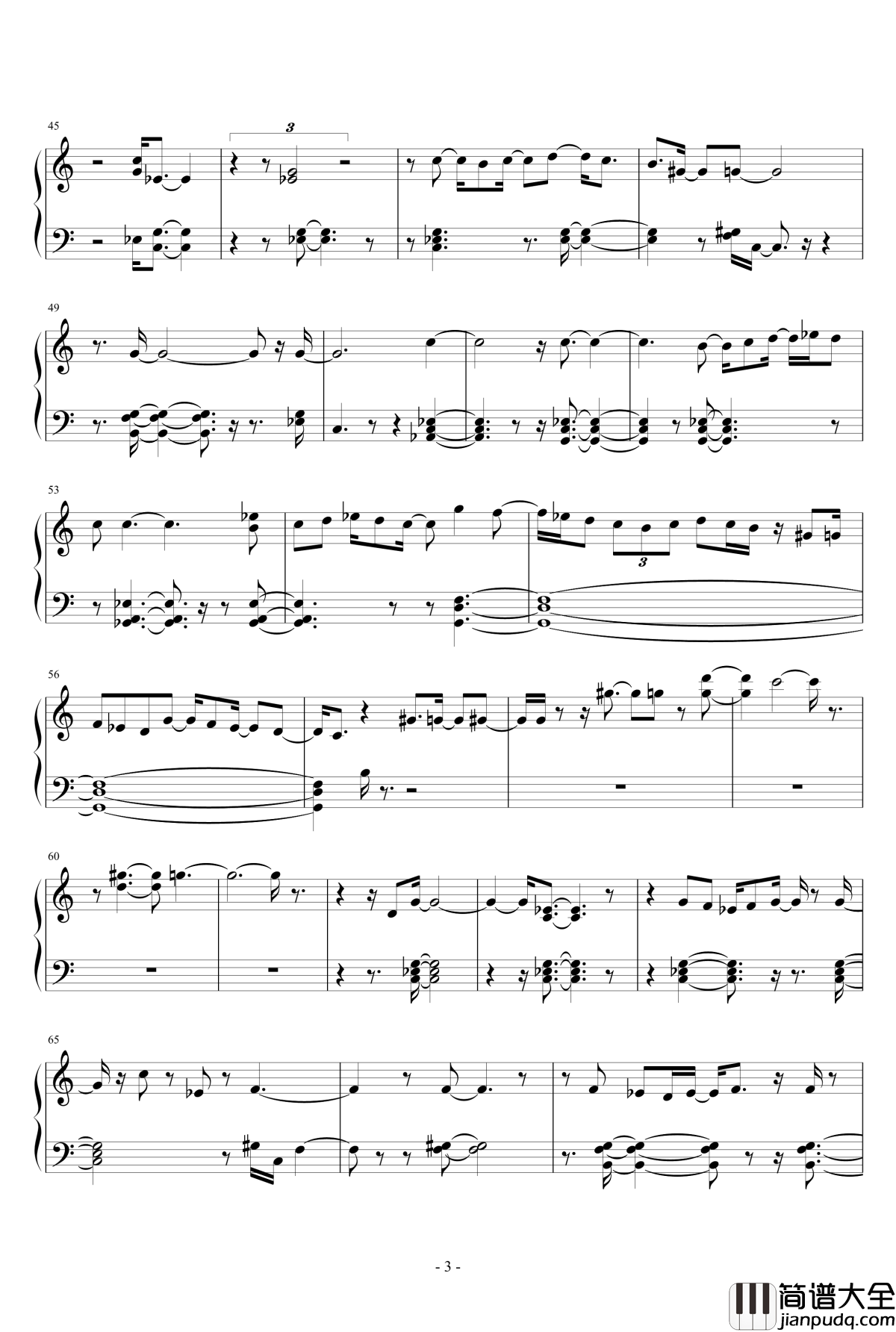 入夜·随笔钢琴谱_eggming