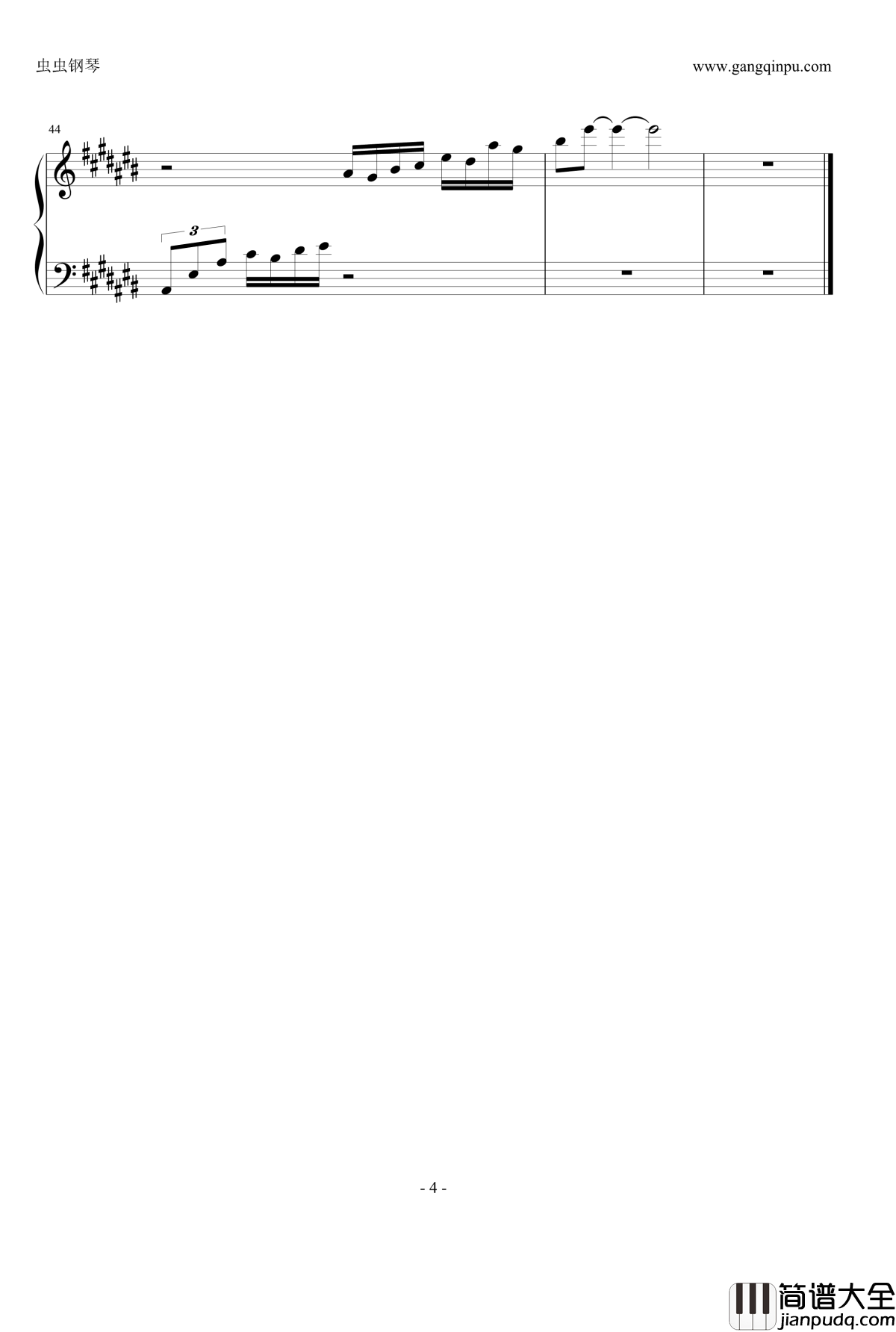 大鱼钢琴谱_动画电影_大鱼海棠_印象曲