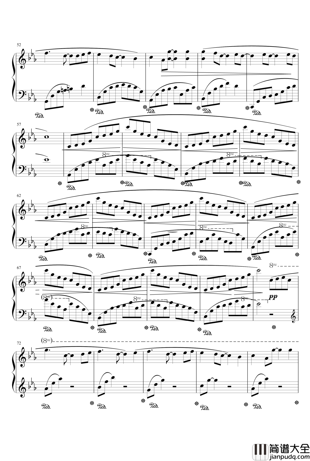 夜空里的思念钢琴谱_775197492