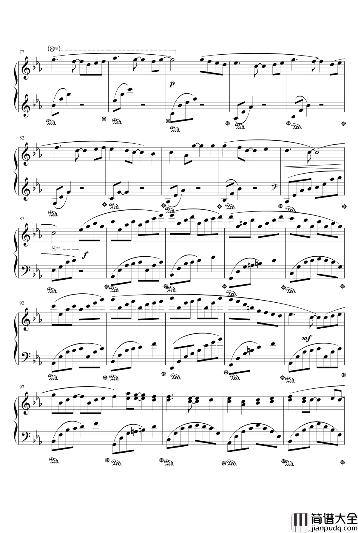 夜空里的思念钢琴谱_775197492