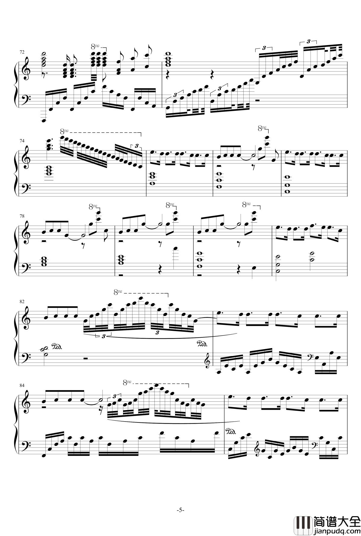 老夫的少女心啊啊啊串烧钢琴谱_泽野弘之