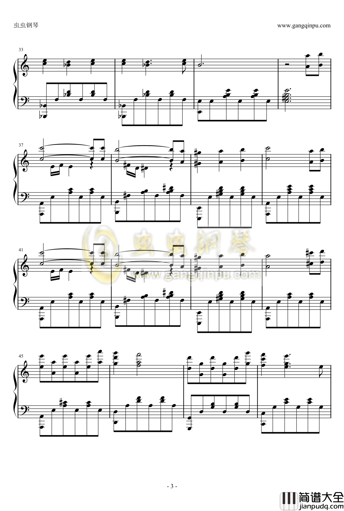 前世情人钢琴谱_鸠玖独奏版_周杰伦