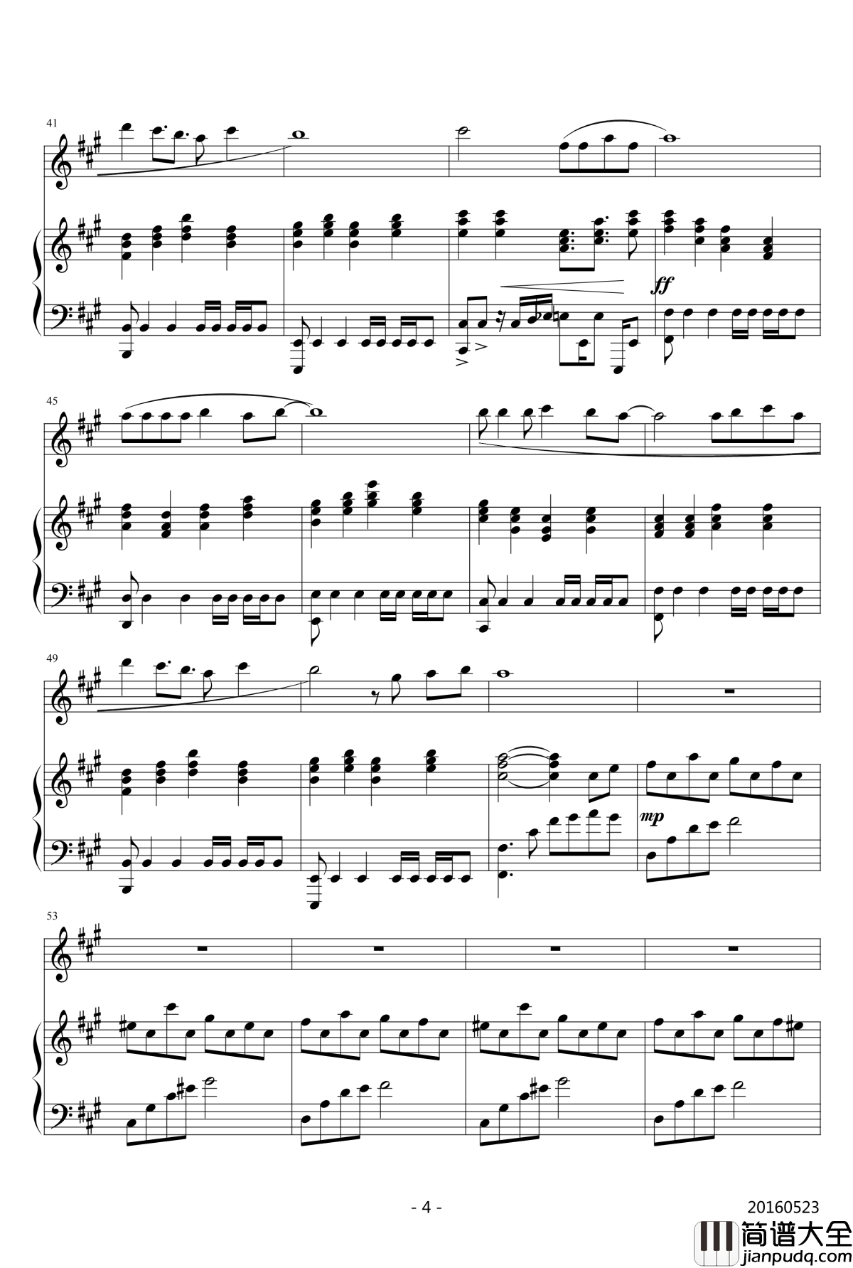 禁绝边境线钢琴谱_钢琴伴奏_超时空要塞△