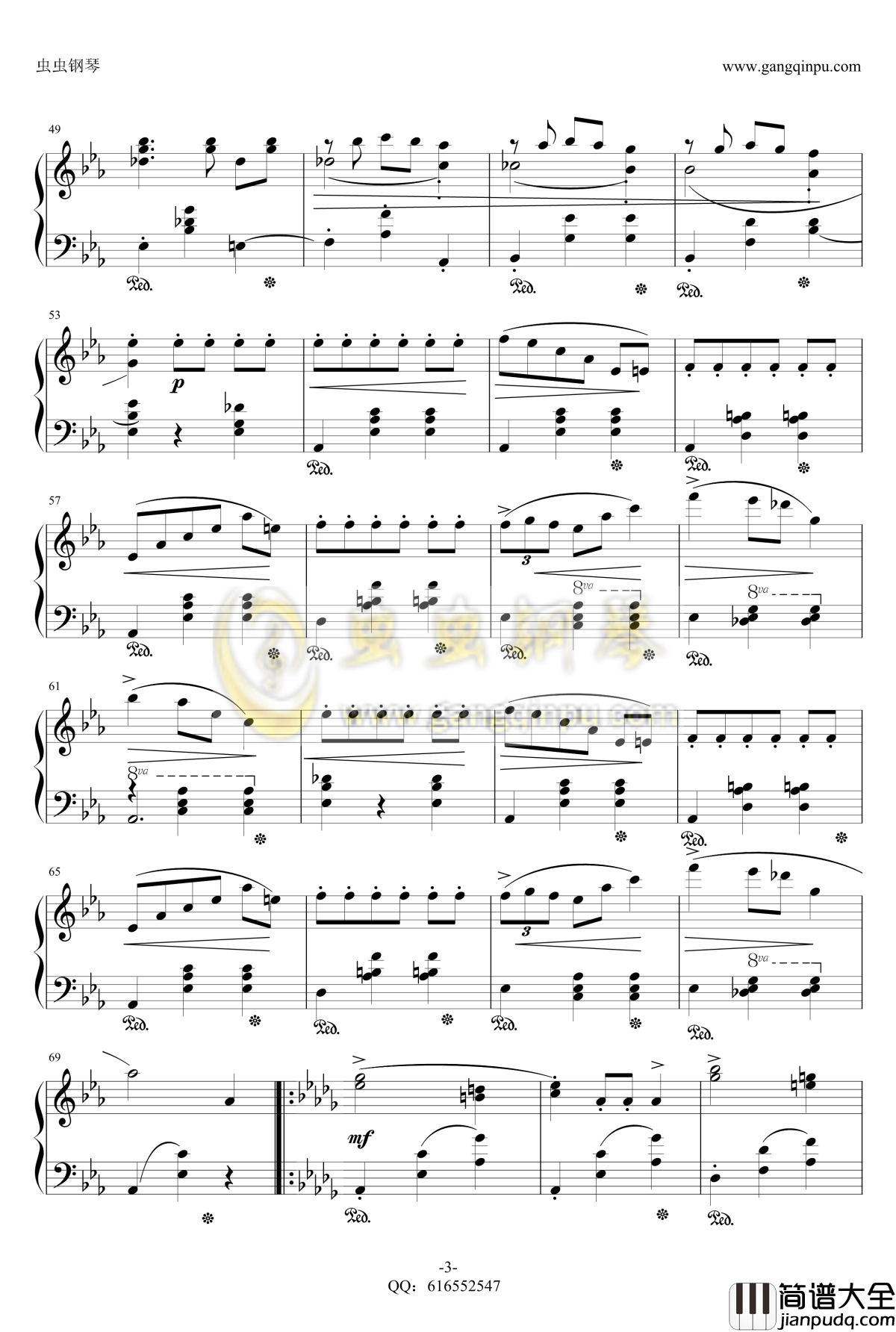 降E大调辉煌的大圆舞曲钢琴谱_金龙鱼_肖邦_chopin_