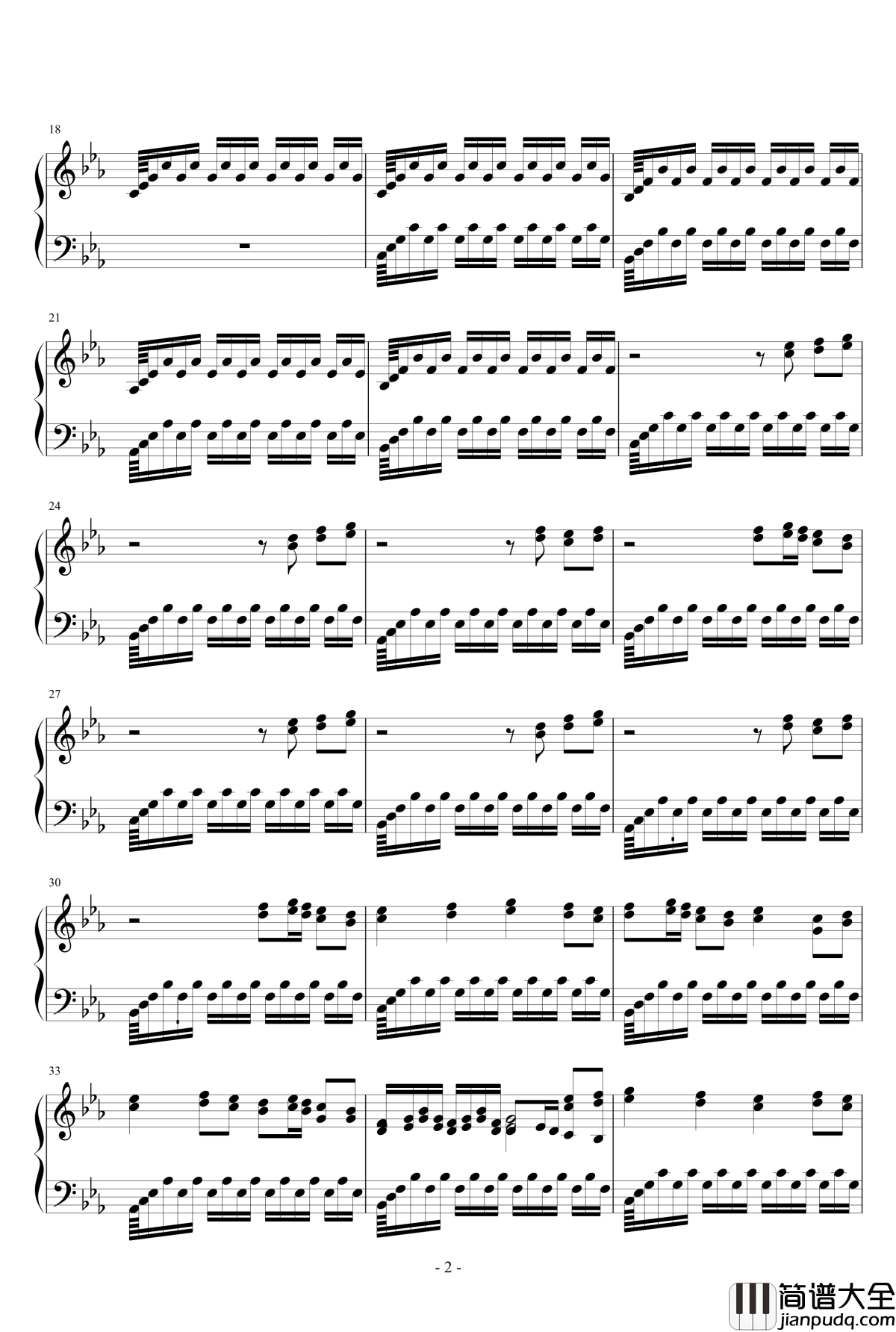 超神练习曲二号梦幻之夜钢琴谱_熊哥Herobrine