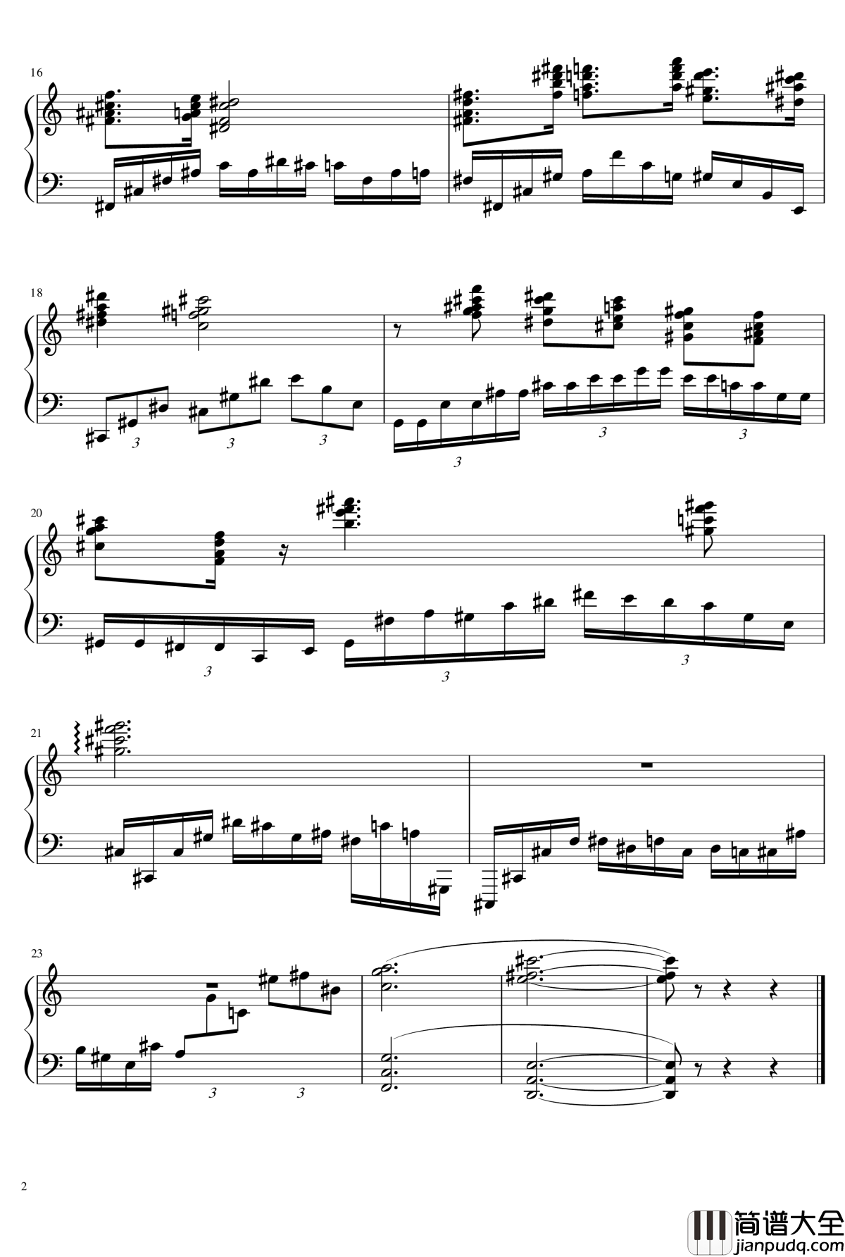 悲怆钢琴谱_流行追梦人