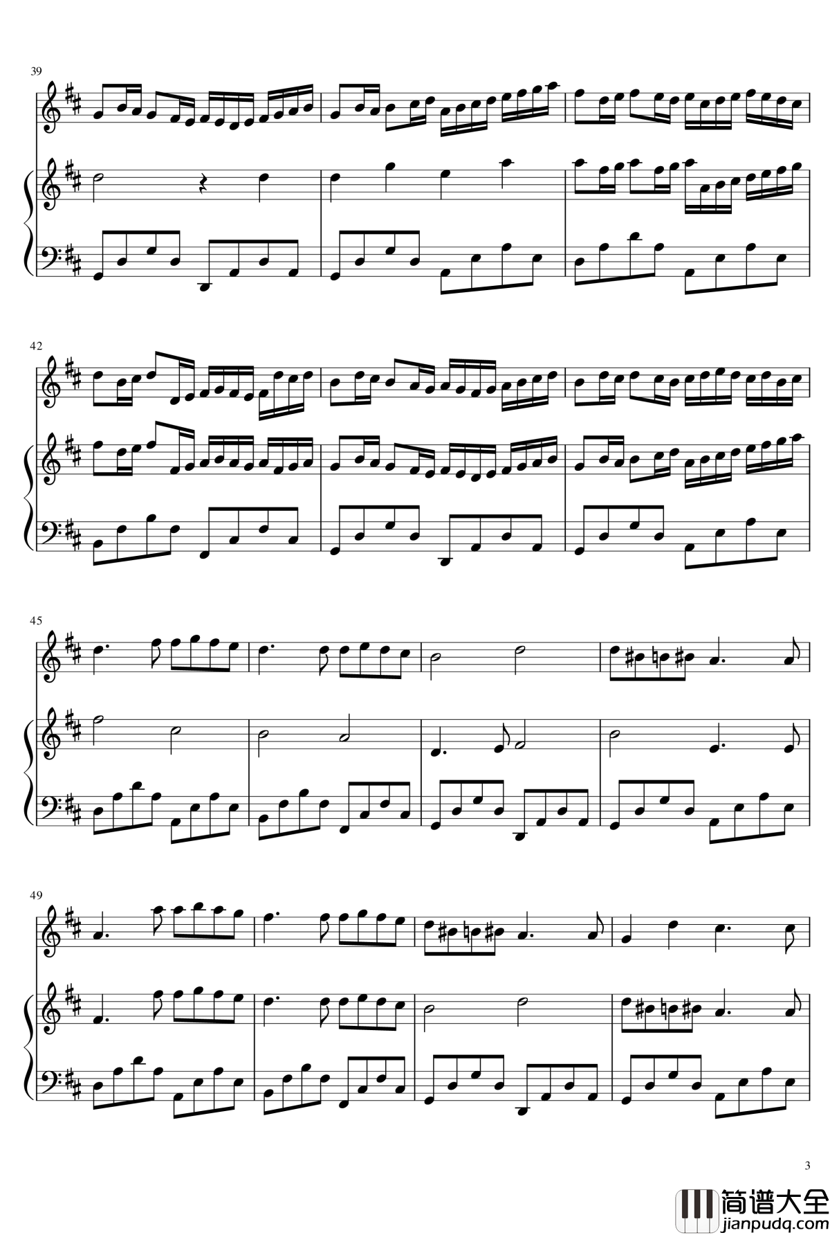 卡农钢琴谱_帕克贝尔