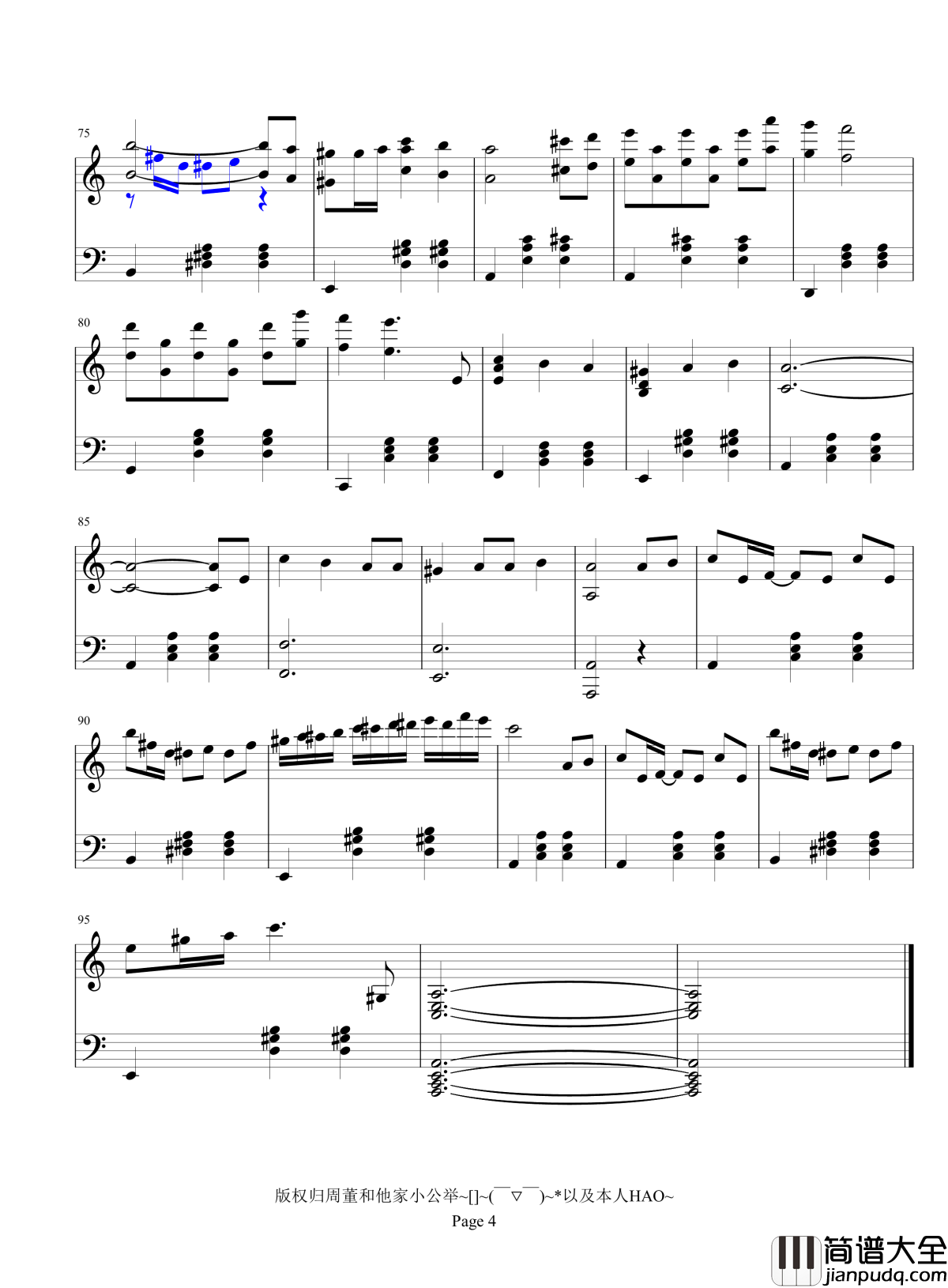 前世情人钢琴谱_钢琴版_周杰伦