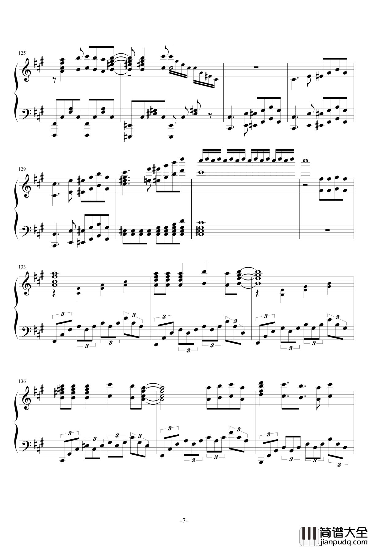 禁绝边境线钢琴谱_超时空要塞Δ_OST_完整版钢琴