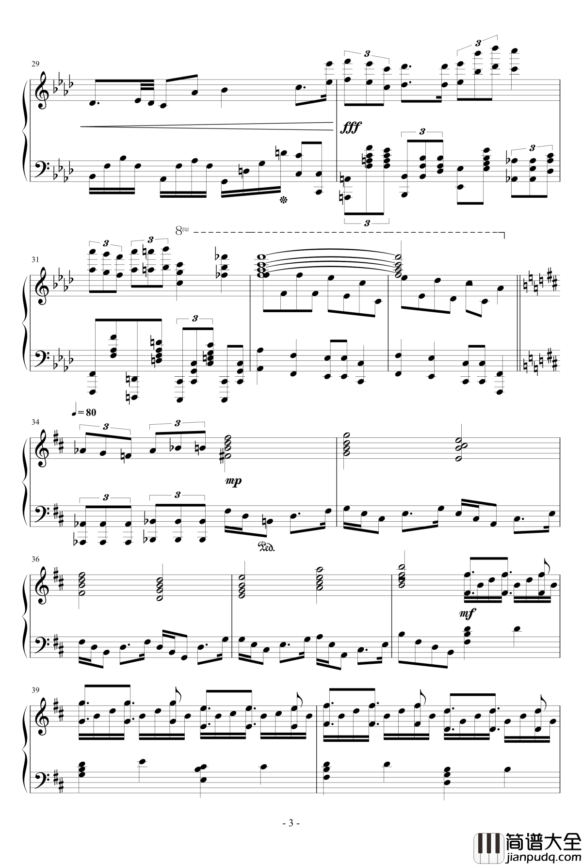 甲铁城的卡巴内利OP钢琴谱_完整版_泽野弘之