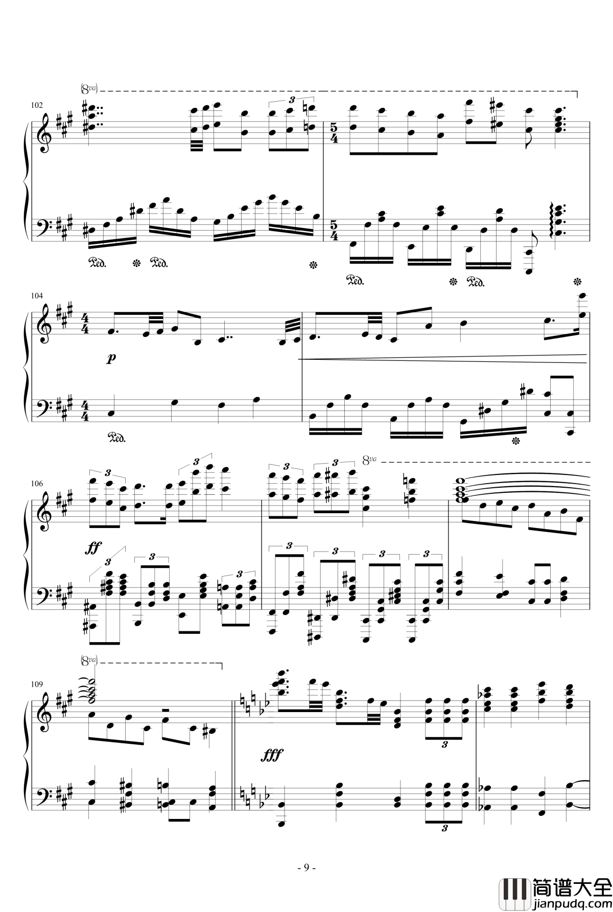 甲铁城的卡巴内利OP钢琴谱_完整版_泽野弘之