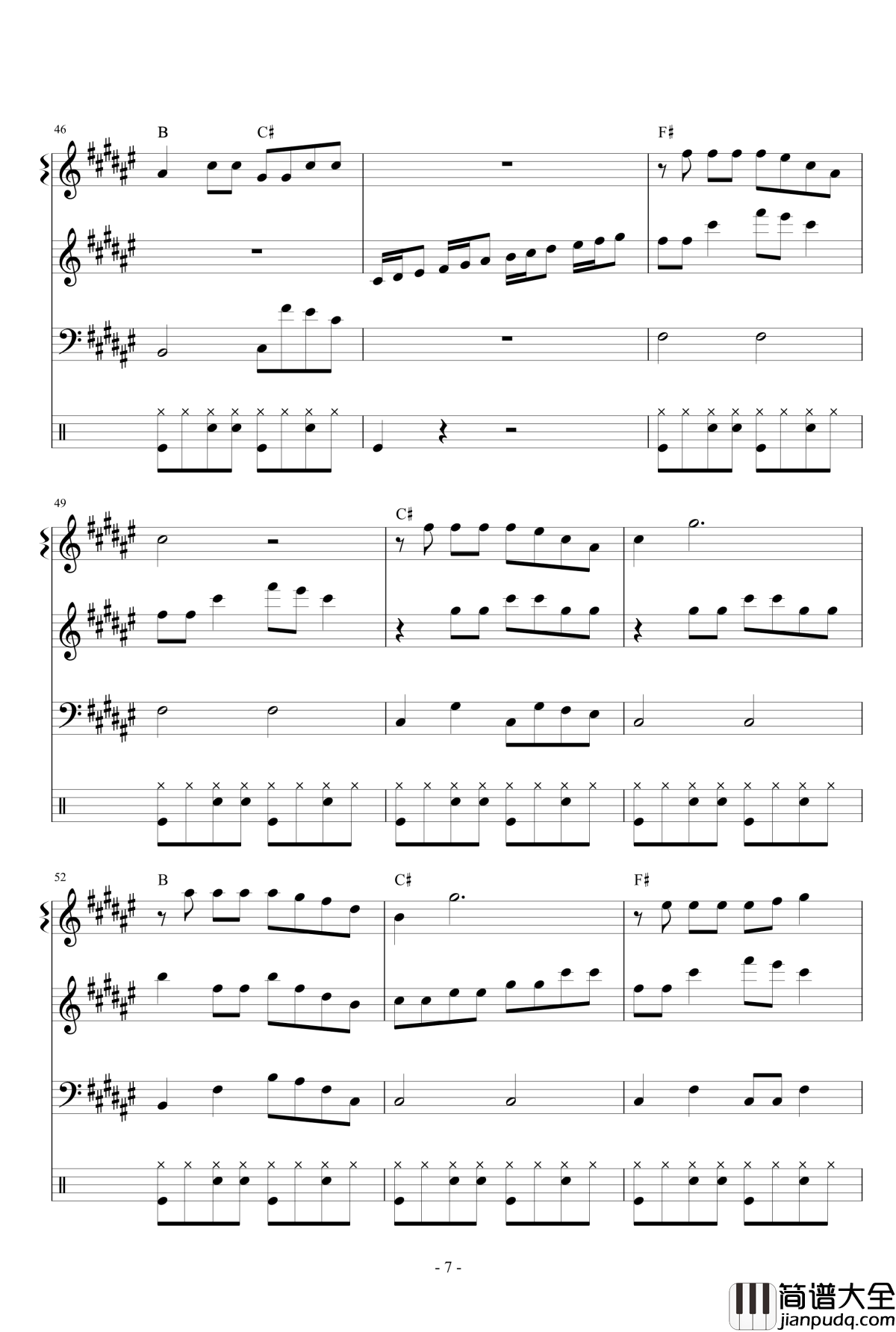 别看我只是一只羊钢琴谱_总谱_喜羊羊与灰太狼