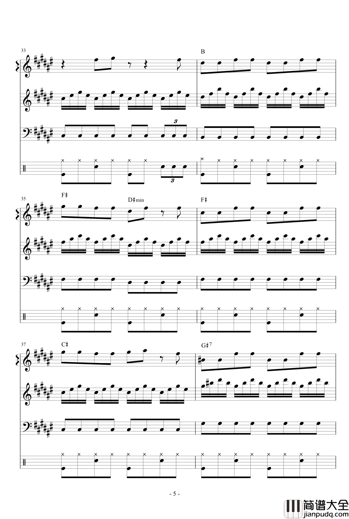 别看我只是一只羊钢琴谱_总谱_喜羊羊与灰太狼