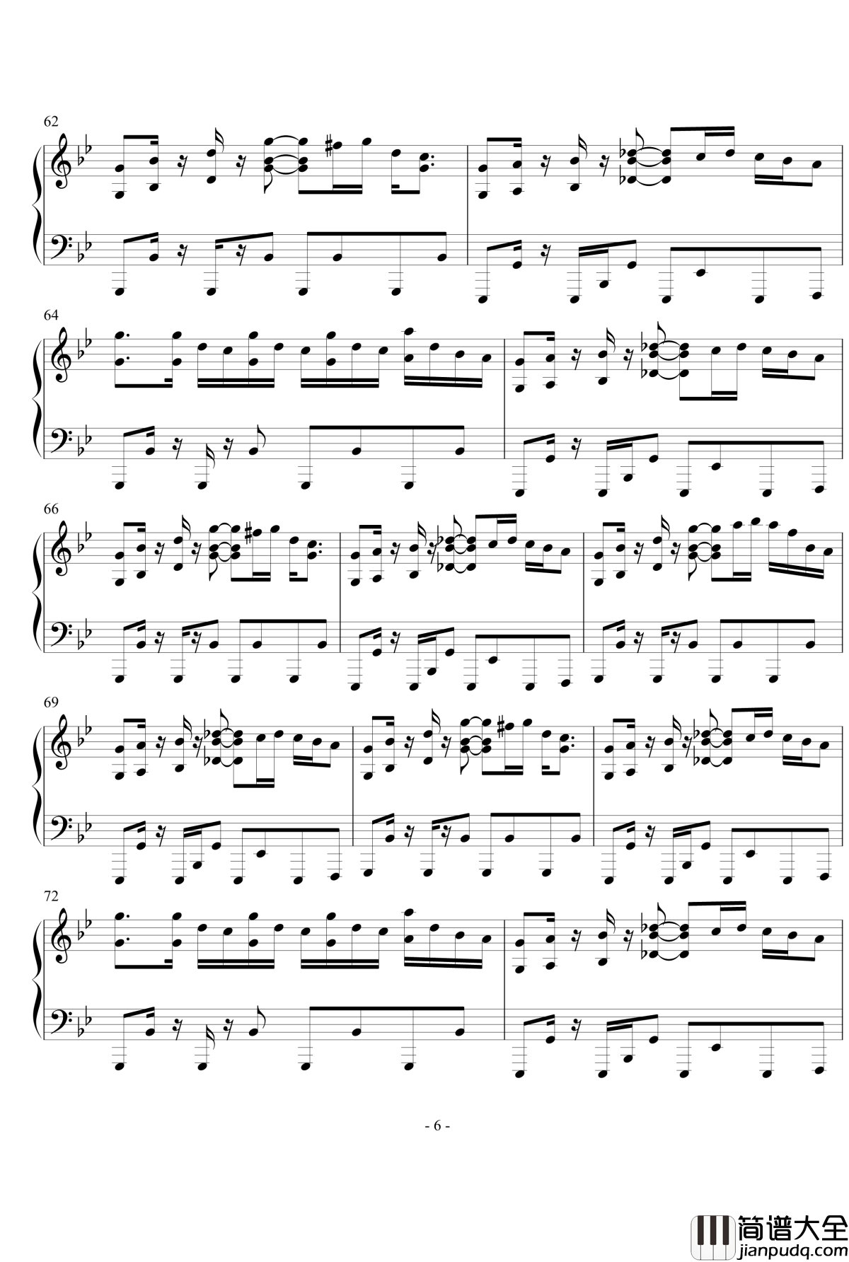 天空のグリニッジ钢琴谱_幻想游戏_触手猴_东方project