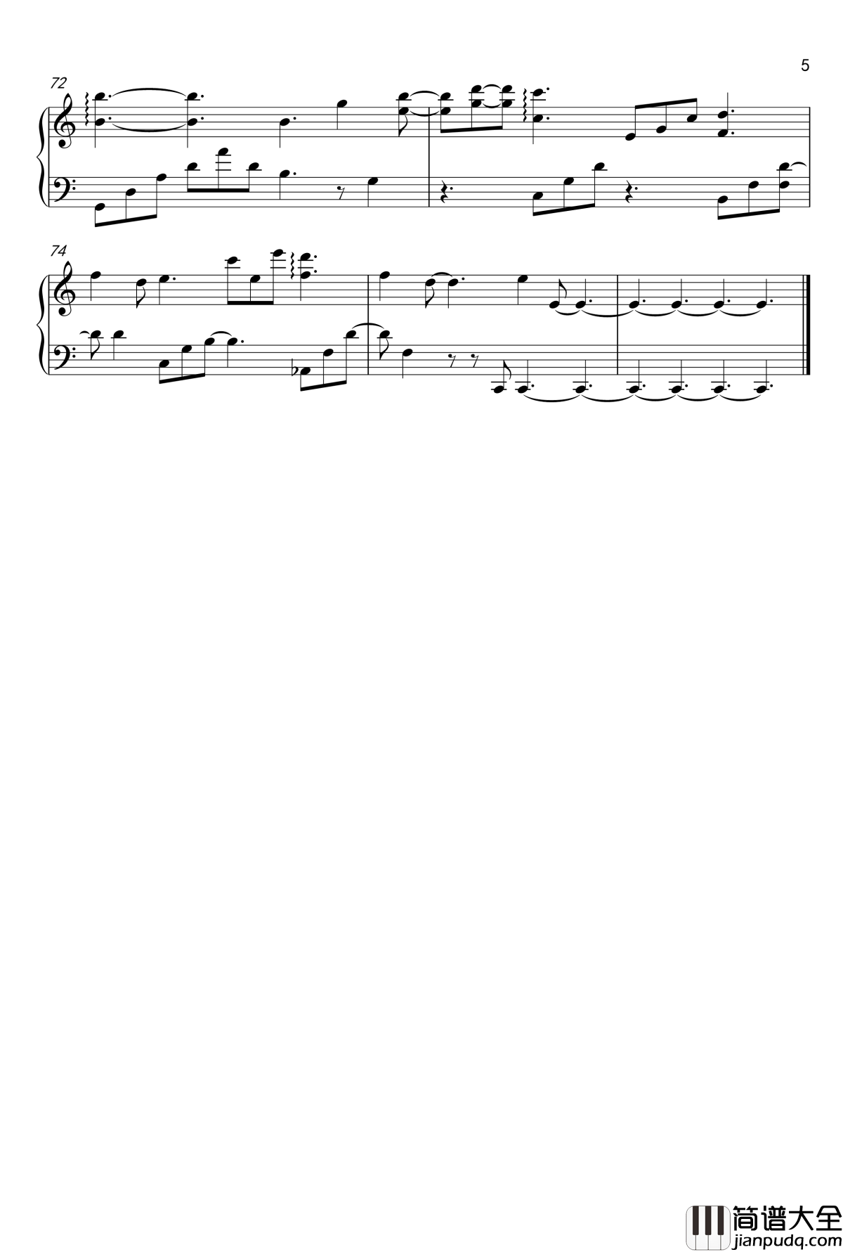 独上西楼钢琴谱_董音