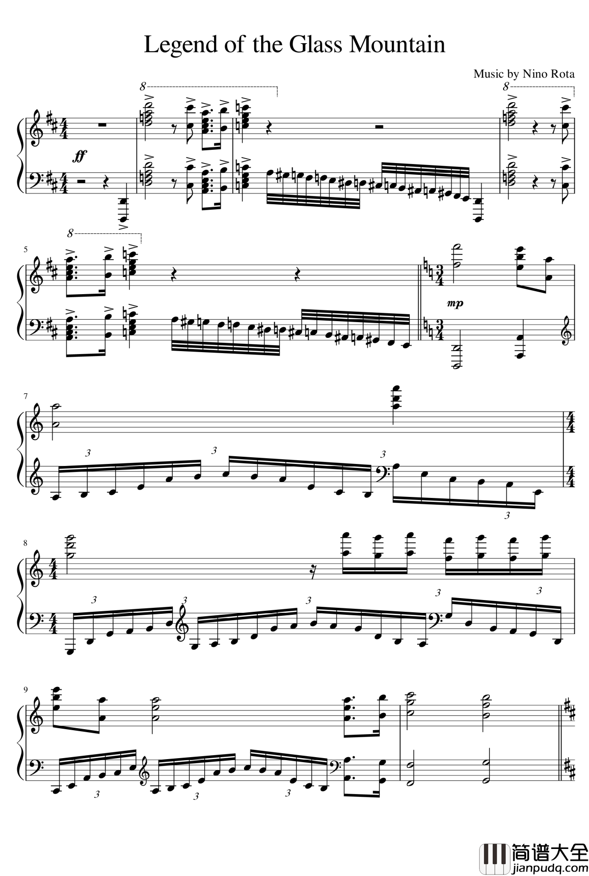 Legend_of_the_Glass_Mountain钢琴谱_马克西姆_Maksim·Mrvica