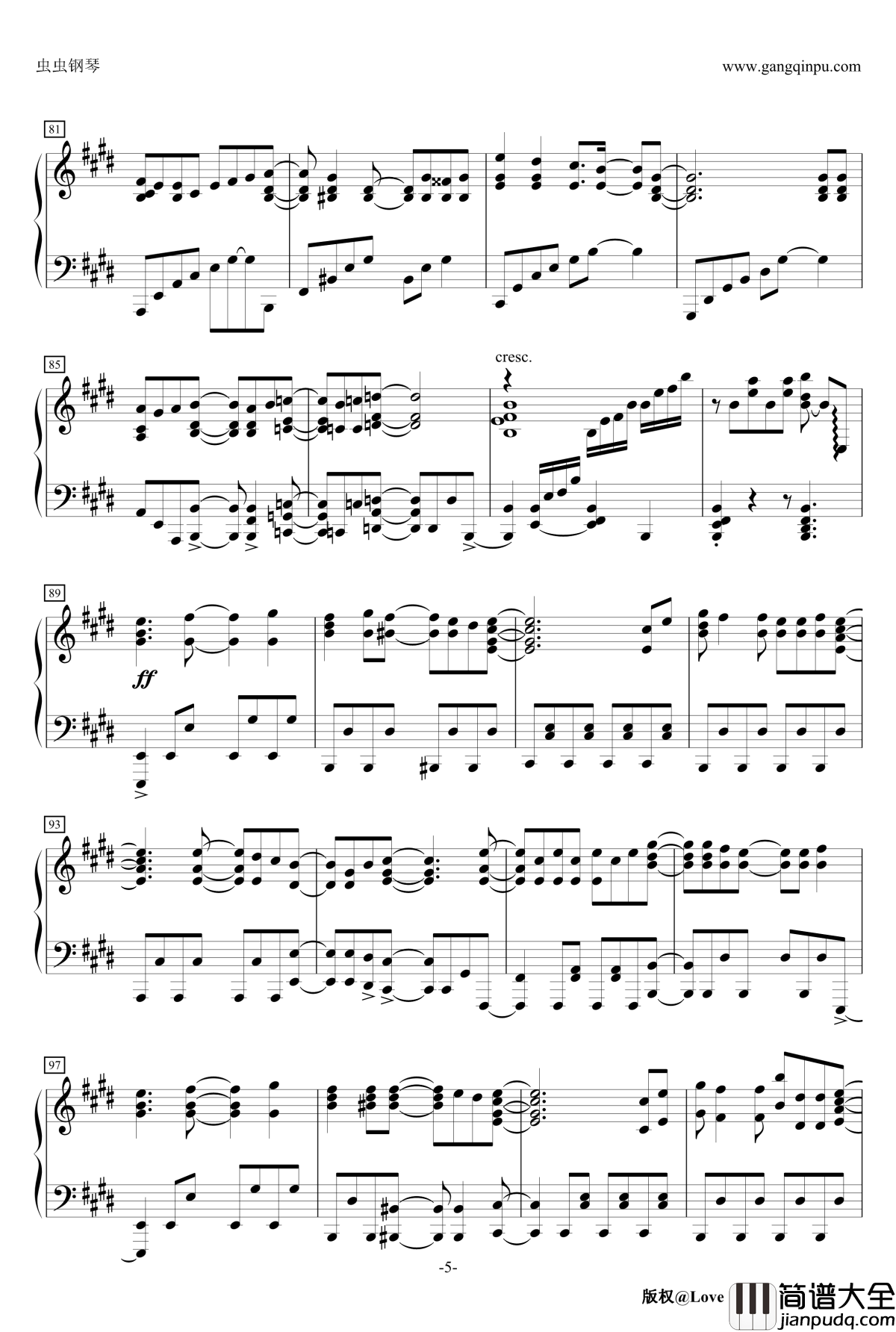 Butter_Fly钢琴谱_触手猴