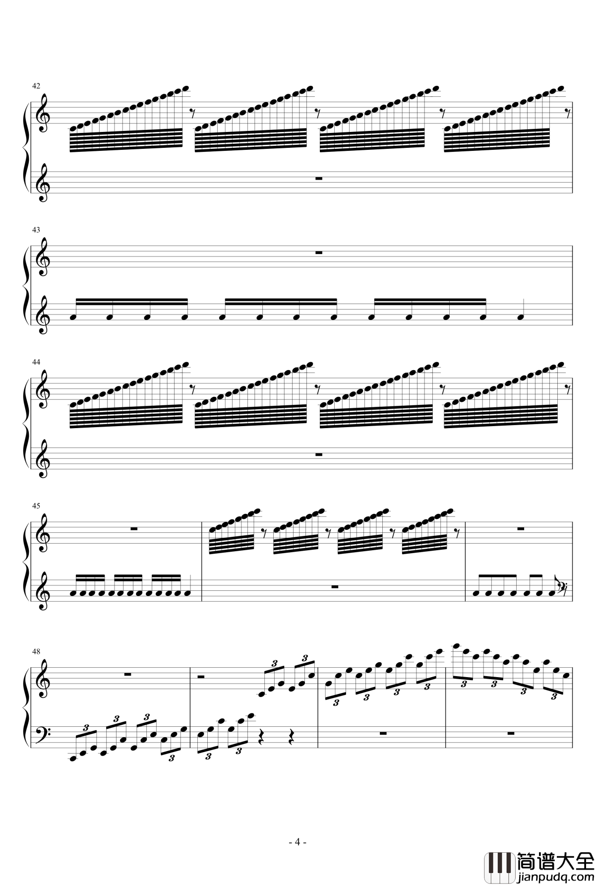 超神练习曲四号泰坦进行曲钢琴谱_熊哥Herobrine